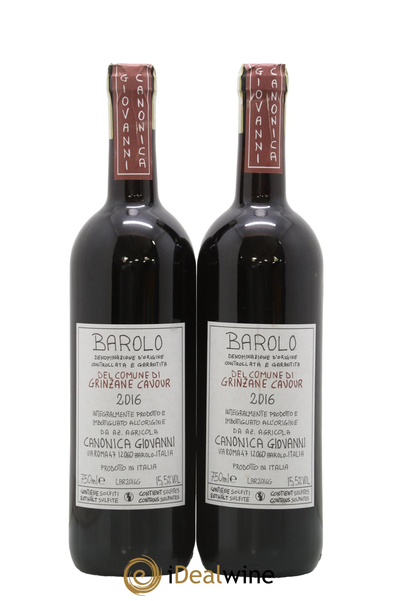 Barolo DOCG Grinzane Cavour Giovanni Canonica 2016 - Lot de 2 bouteilles - 0