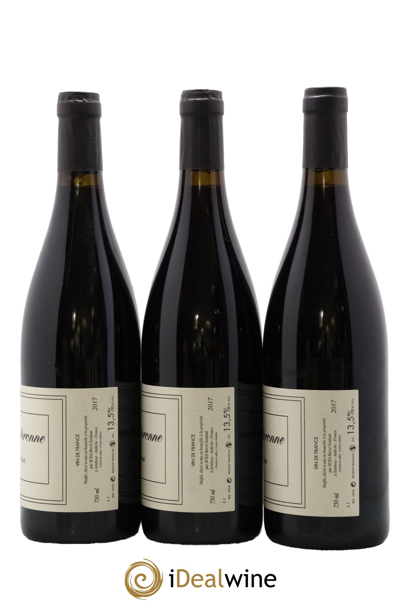 Ardèche La Souteronne Hervé Souhaut - Domaine Romaneaux-Destezet 2017 - Lot de 3 bouteilles - 1
