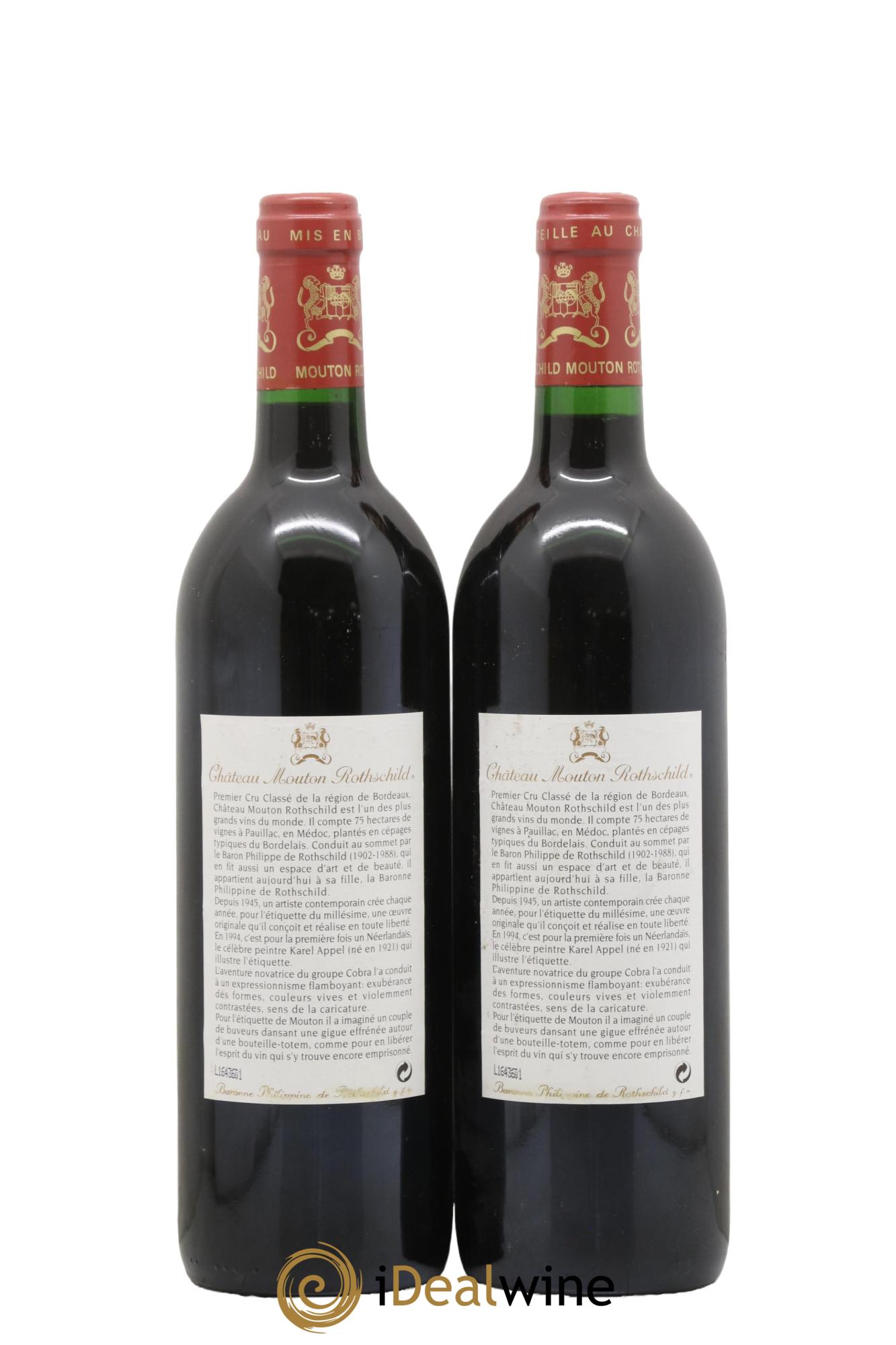 Château Mouton Rothschild 1er Grand Cru Classé 1994 - Lot of 2 bottles - 1