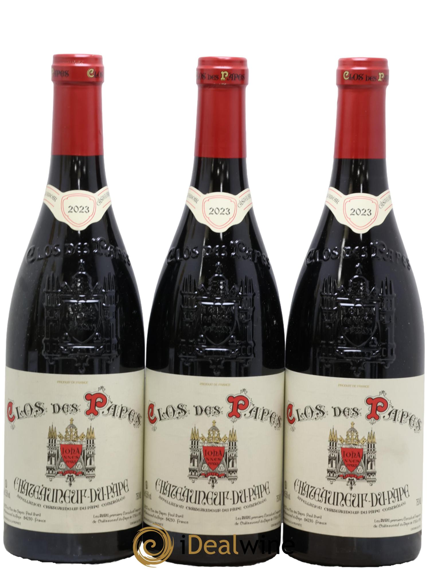 Châteauneuf-du-Pape Clos des Papes - Paul Avril 2023 - Lot of 3 bottles - 0