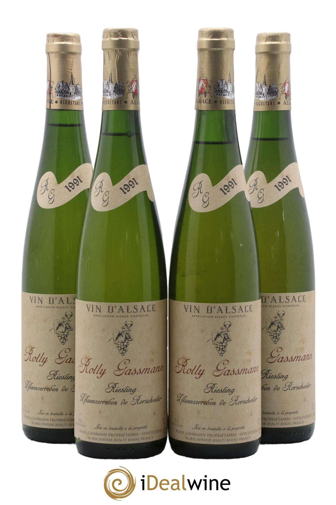 Alsace Riesling Plaenzerreben de Rorschwihr Rolly-Gassmann 1991 - Lotto di 4 bottiglie - 0