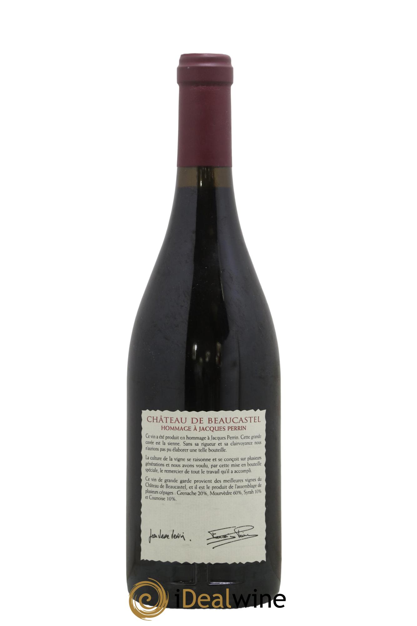 Châteauneuf-du-Pape Château de Beaucastel Hommage à Jacques Perrin Famille Perrin 2001 - Lot de 1 bouteille - 1