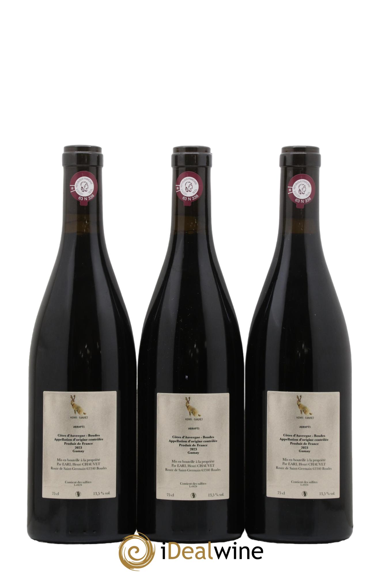 Côtes d'Auvergne AOP Abrupts Henri Chauvet 2023 - Lot de 3 bouteilles - 1