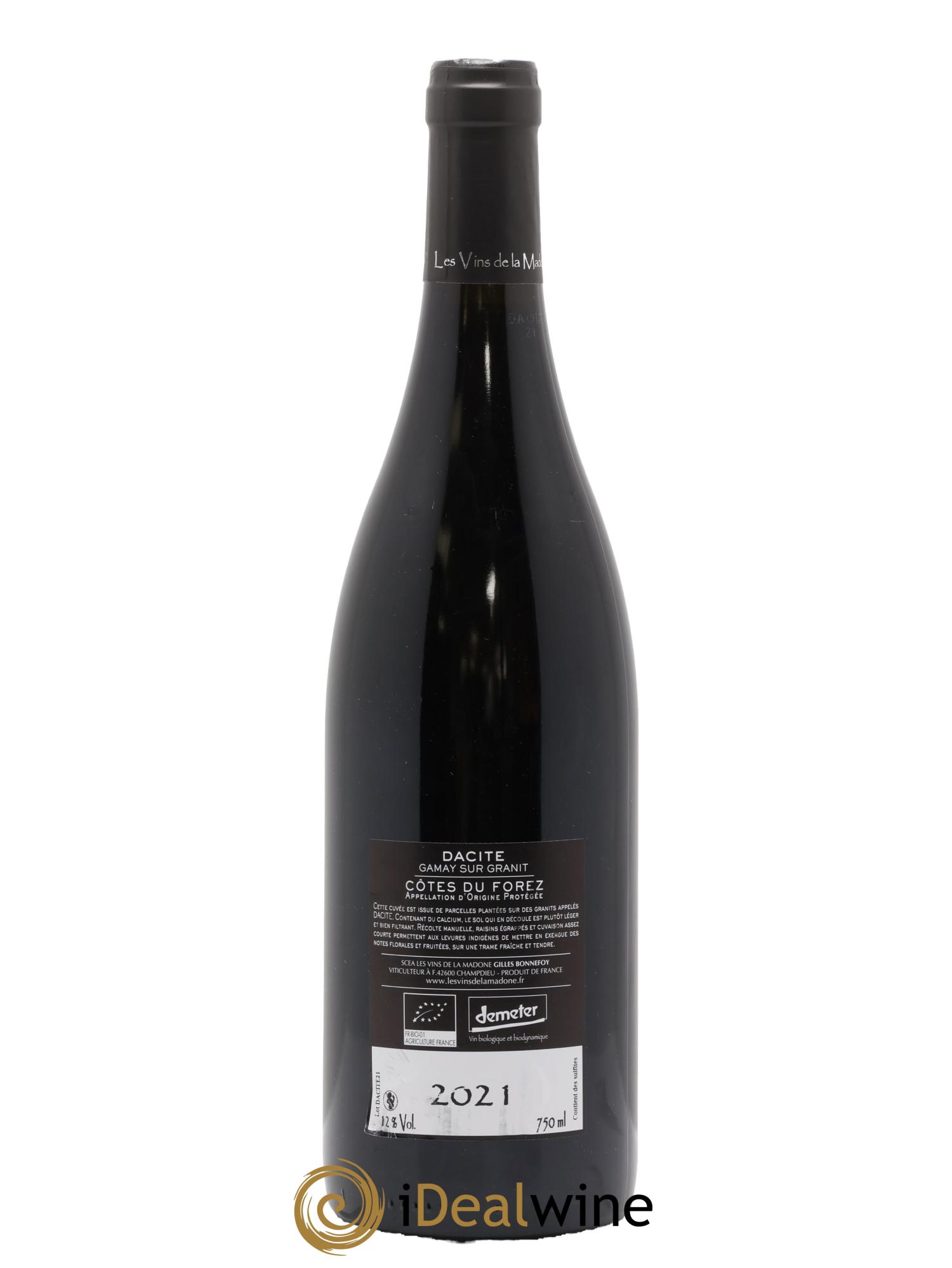 IGP Val de Loire Côtes du Forez Dacite Gilles Bonnefoy Les Vins de la Madone 2021 - Lot de 1 bouteille - 1
