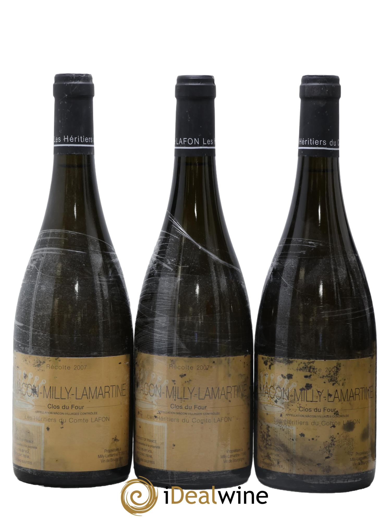 Mâcon Milly-Lamartine Clos du Four Héritiers du Comte Lafon (Domaine des) 2007 - Lot de 3 bouteilles - 0