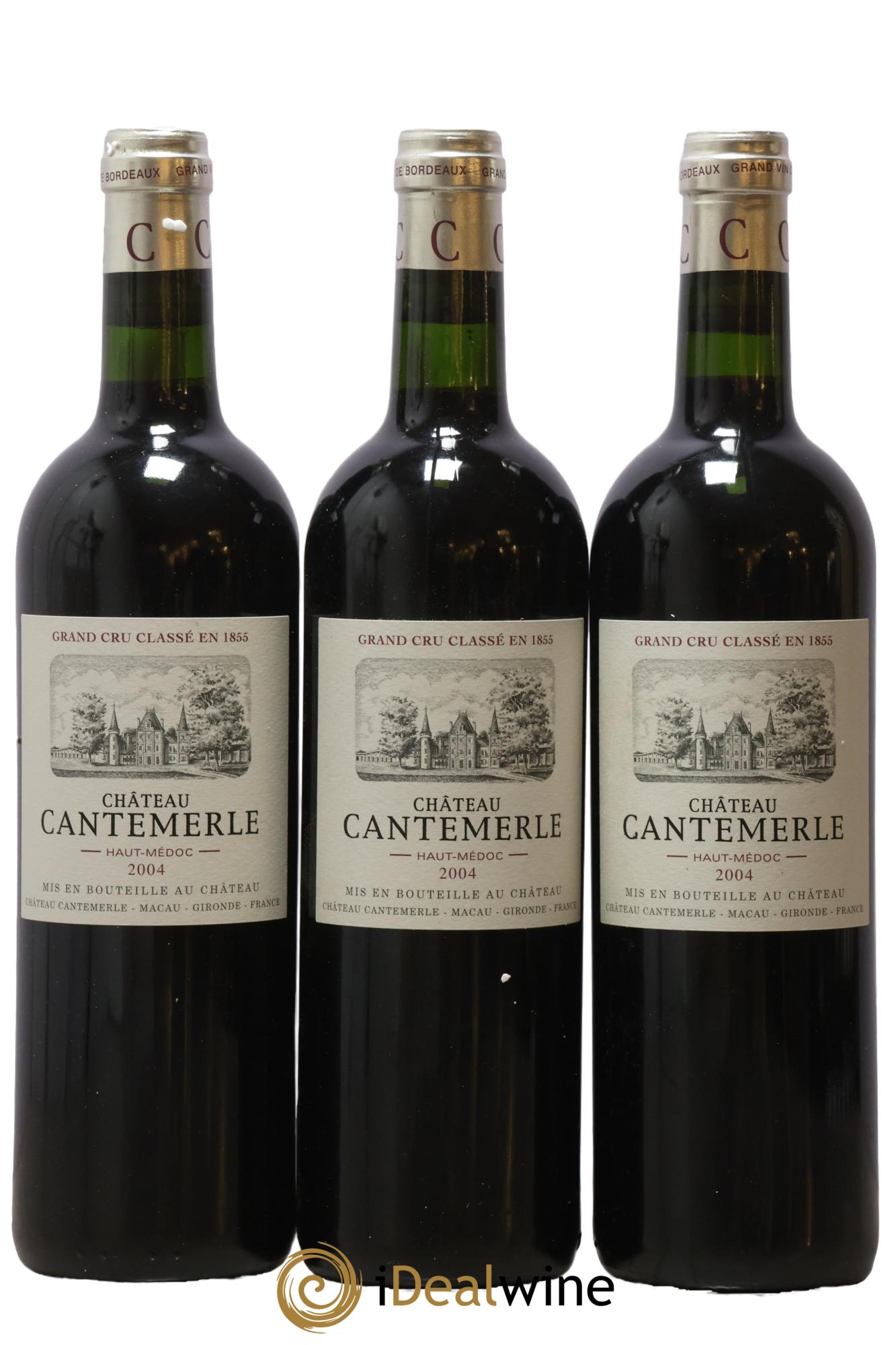 Château Cantemerle 5ème Grand Cru Classé 2004 - Posten von 3 Flaschen - 0