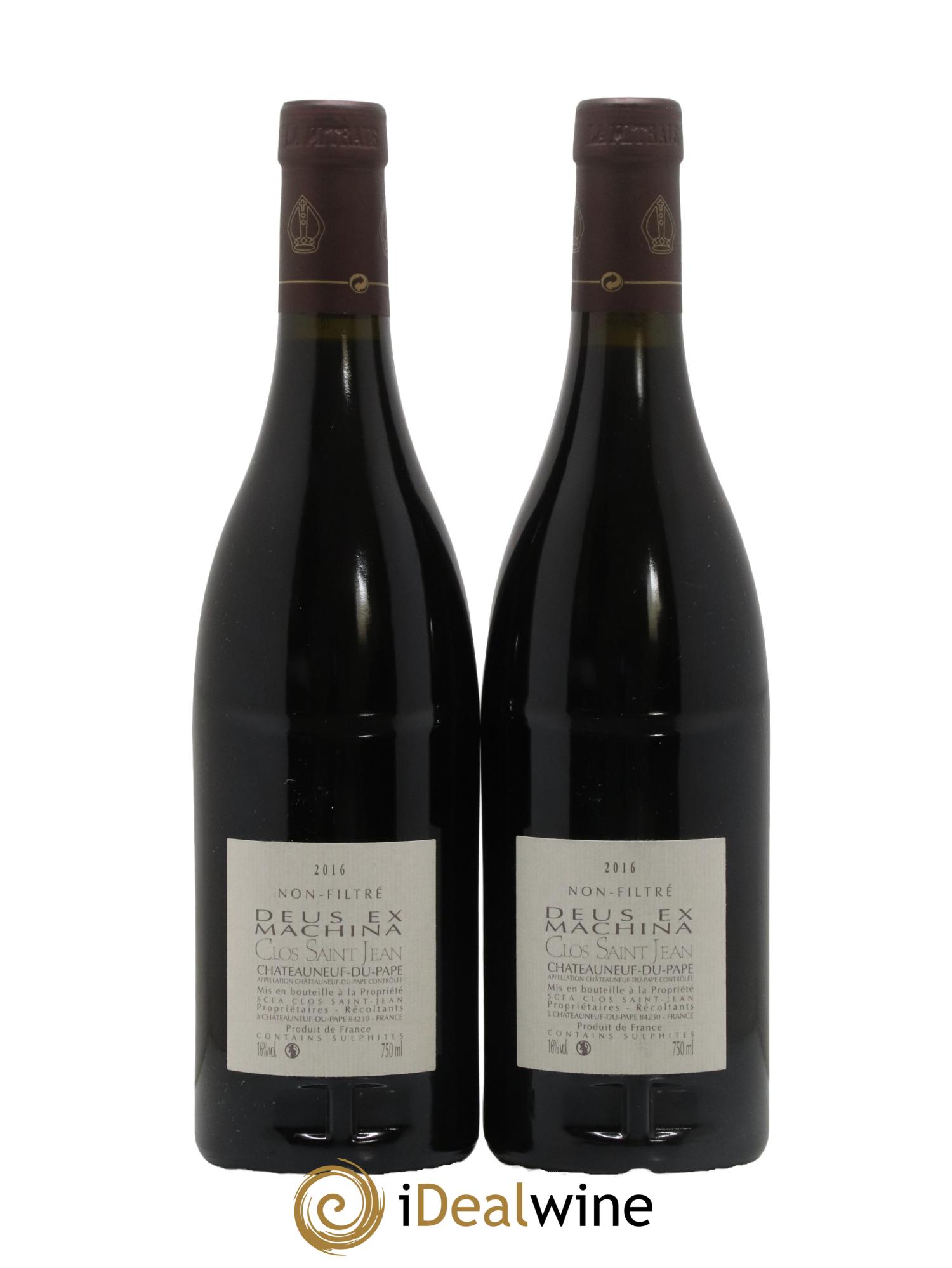 Châteauneuf-du-Pape Clos Saint-Jean Deus Ex Machina Pascal et Vincent Maurel 2016 - Lot of 2 bottles - 1