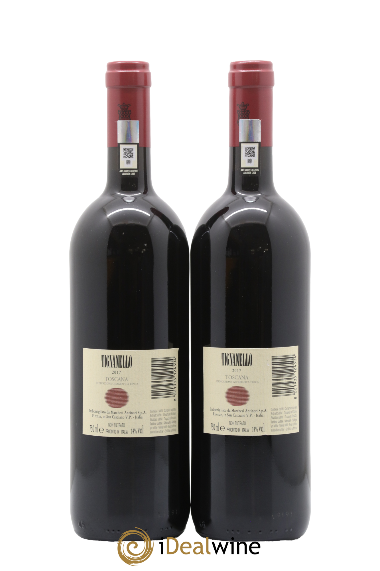 Toscana IGT Tignanello Tenuta Tignanello - Marchesi Antinori 2017 - Posten von 2 Flaschen - 1