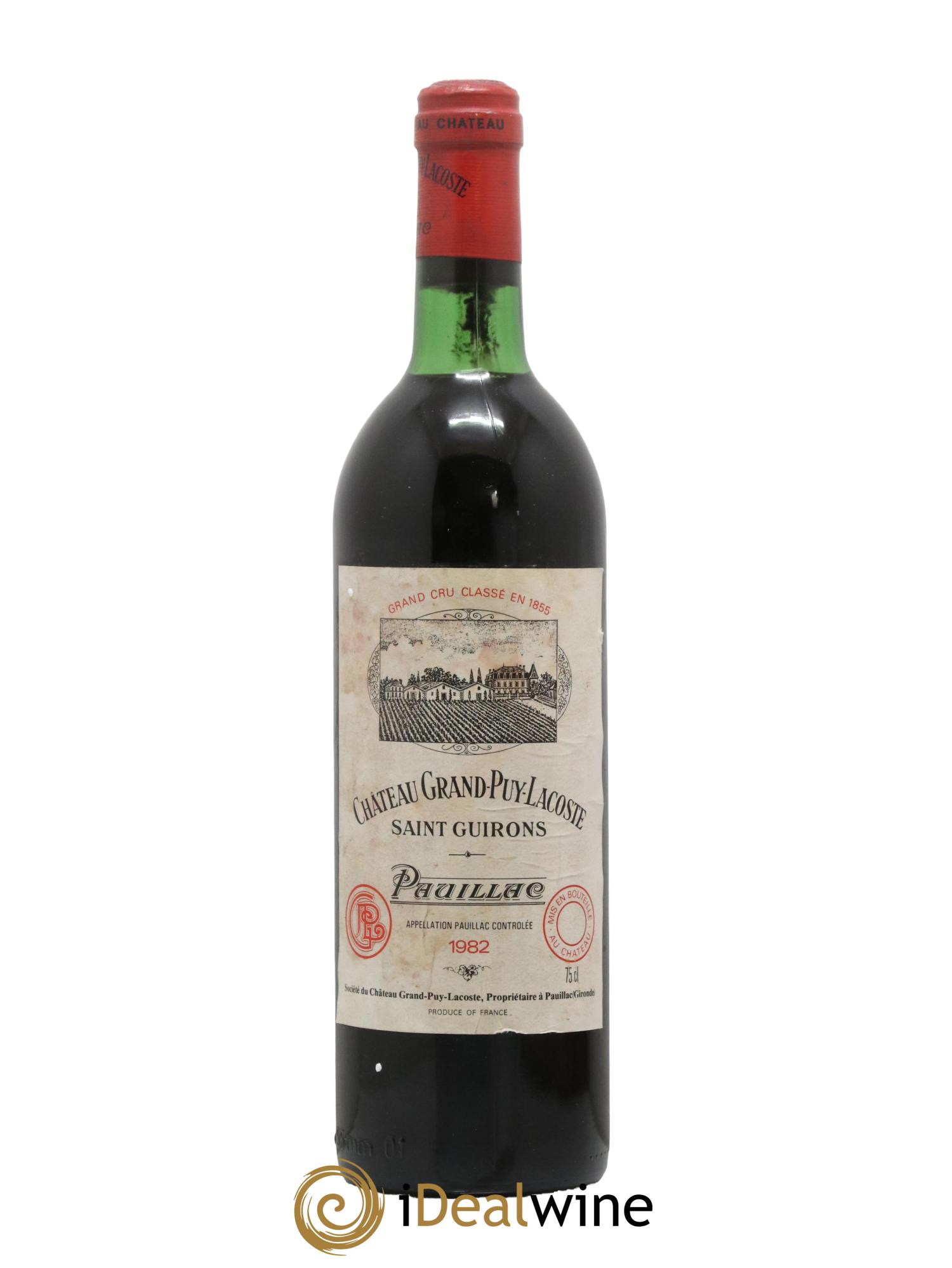 Château Grand Puy Lacoste 5ème Grand Cru Classé 1982 - Lot de 1 bouteille - 0