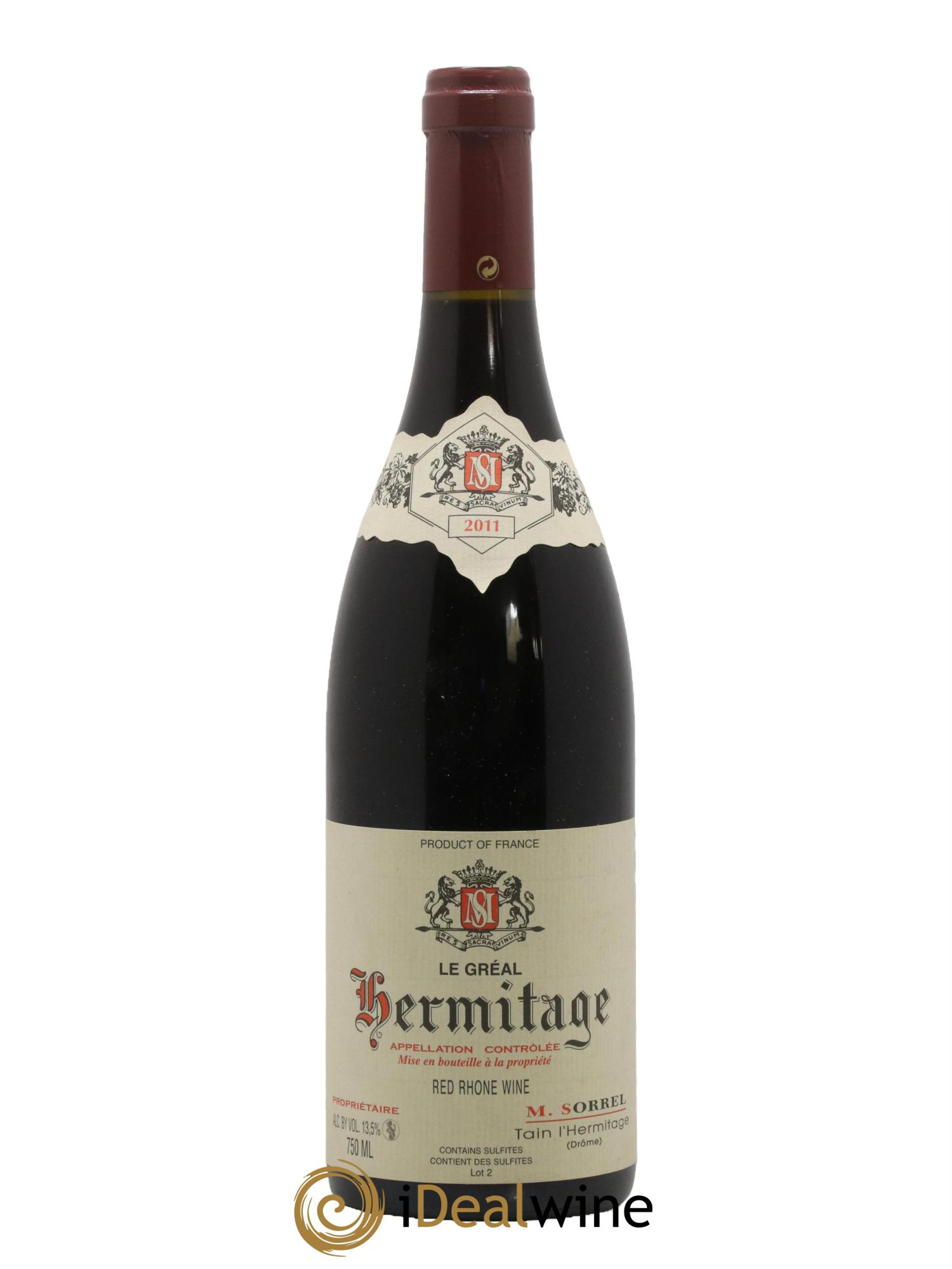 Hermitage Le Gréal Marc Sorrel 2011 - Lot de 1 bouteille - 0