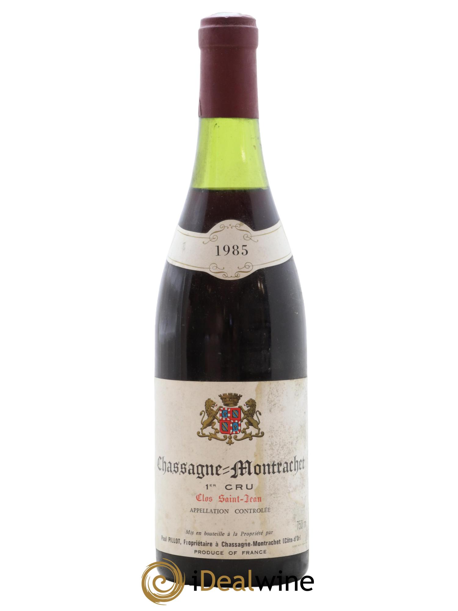 Chassagne-Montrachet 1er Cru Clos Saint-Jean Paul Pillot (Domaine) 1985 - Lot de 1 bouteille - 0