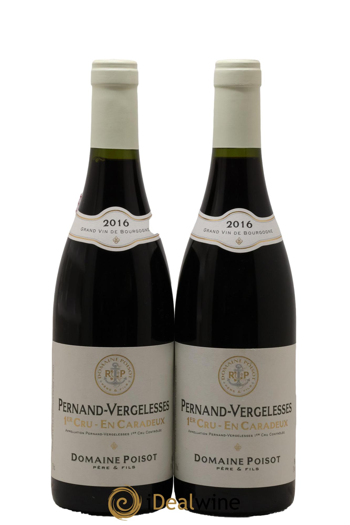 Pernand-Vergelesses 1er Cru En Caradeux Poisot Père et Fils 2016 - Lot of 2 bottles - 0