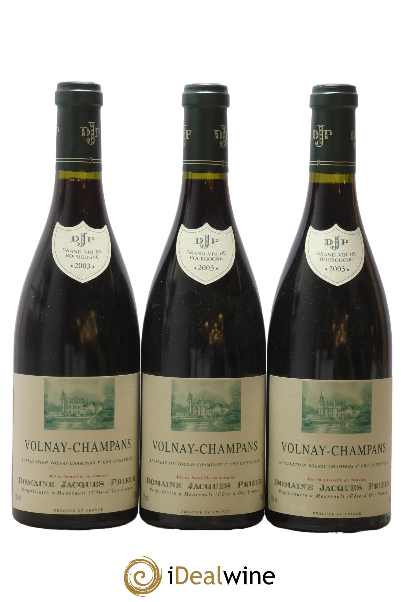 Volnay 1er Cru Champans Jacques Prieur (Domaine) 2003 - Lot of 3 bottles - 0