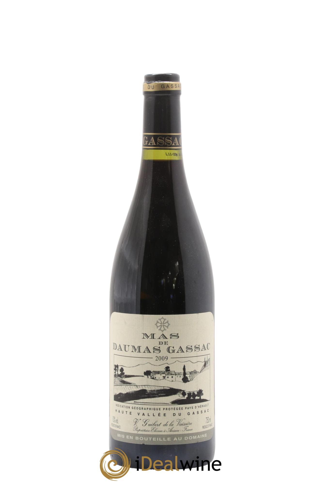 IGP St Guilhem-le-Désert - Cité d'Aniane Mas Daumas Gassac Famille Guibert de La Vaissière 2009 - Lot de 1 bouteille - 0