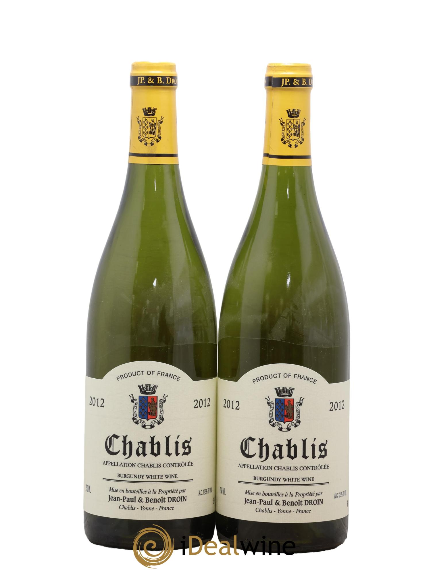 Chablis Jean-Paul & Benoît Droin (Domaine) 2012 - Lot de 2 bouteilles - 0
