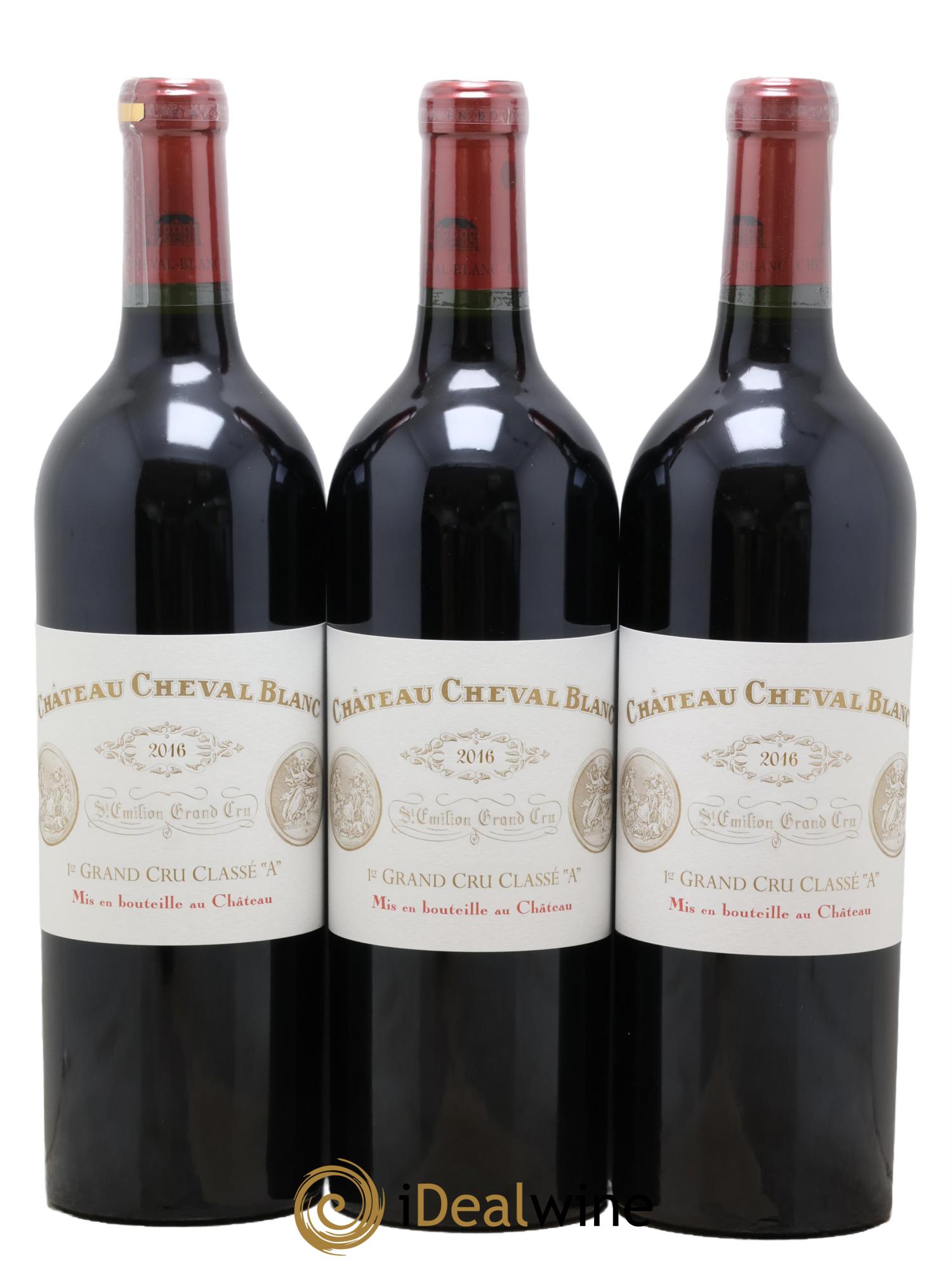 Château Cheval Blanc 1er Grand Cru Classé A 2016 - Lotto di 3 bottiglie - 0
