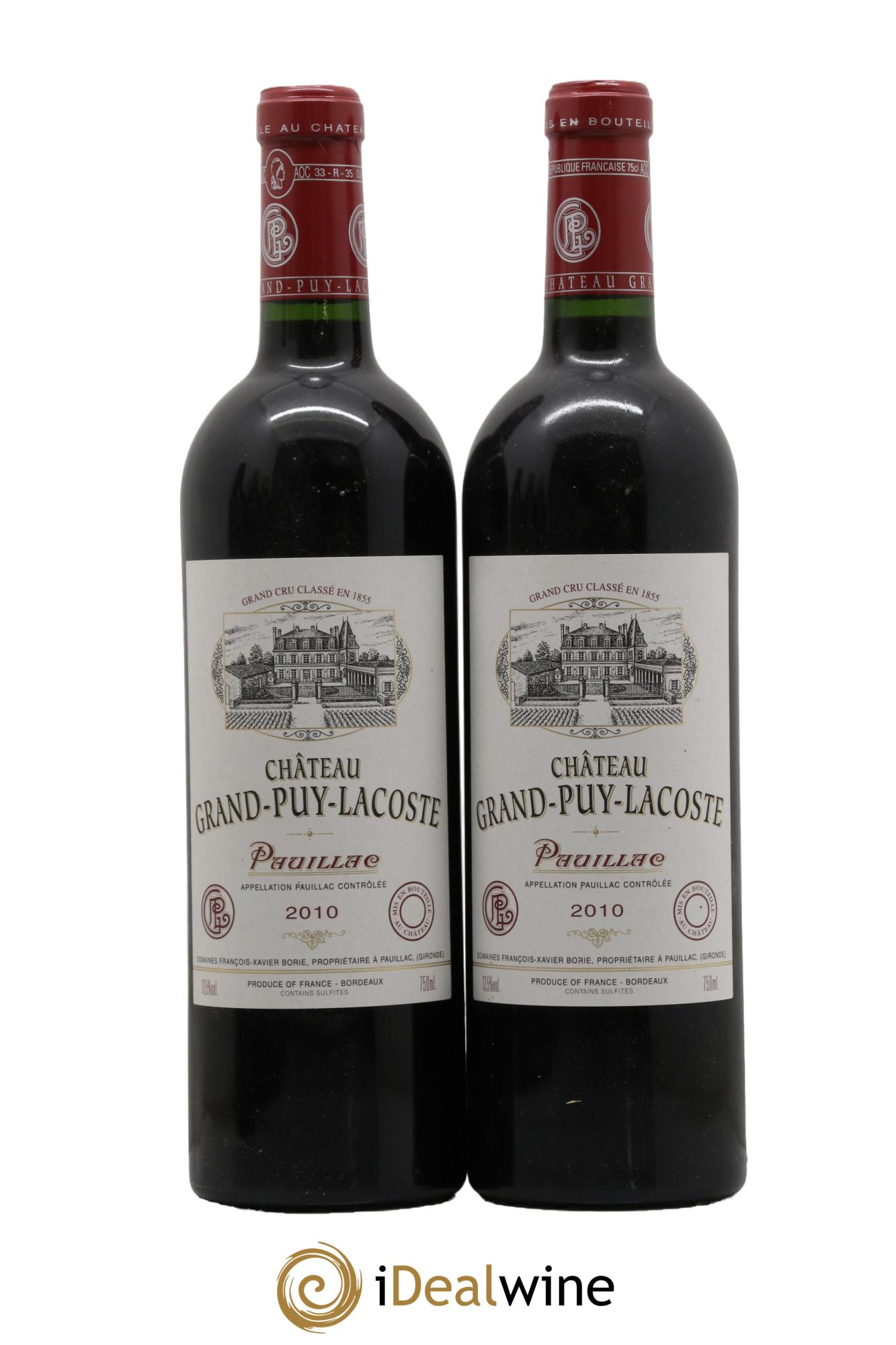 Château Grand Puy Lacoste 5ème Grand Cru Classé 2010 - Lot de 2 bouteilles - 0