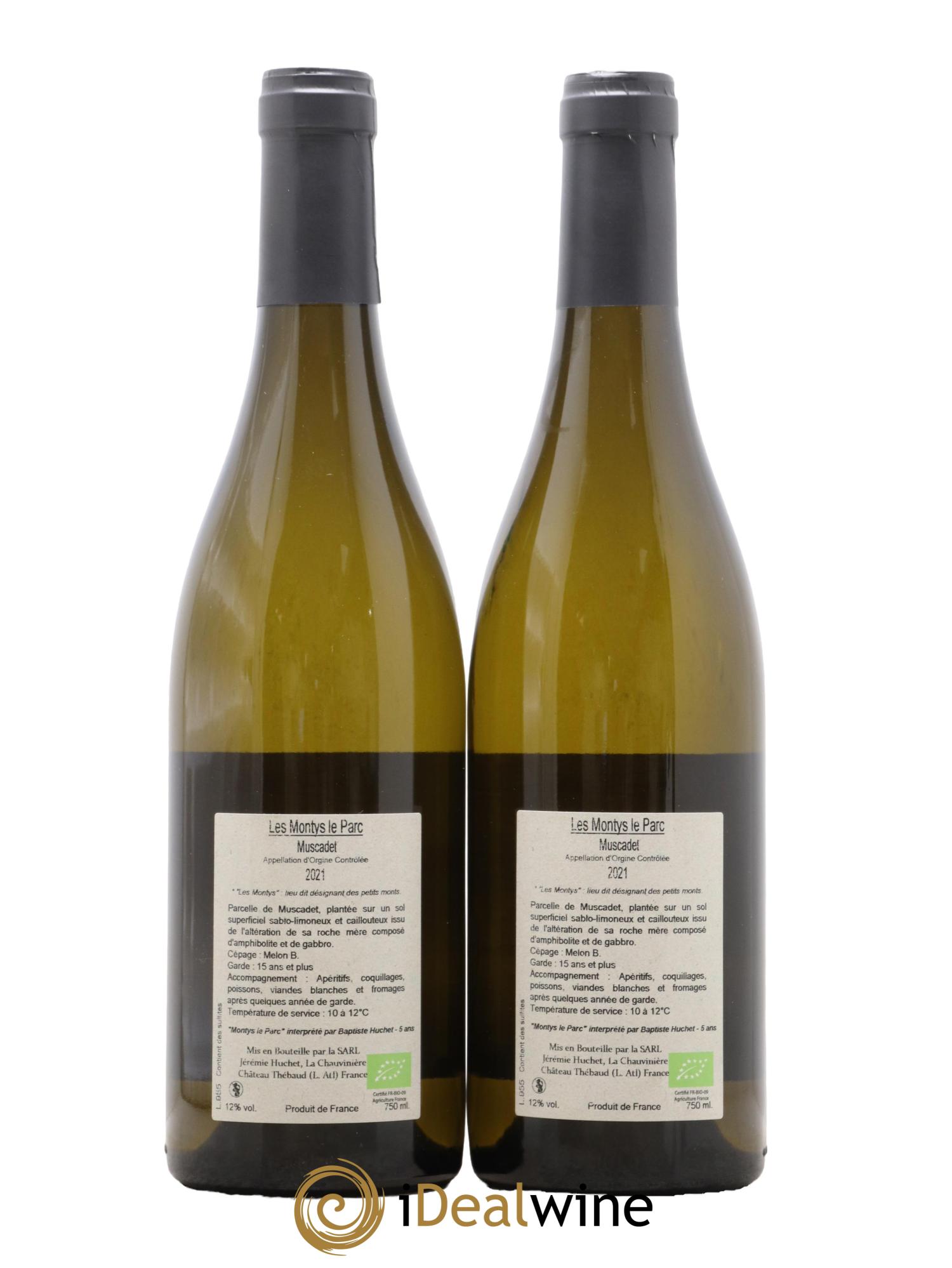 Muscadet Les Montys Le Parc Domaine de la Chauvinière Jérémie Huchet 2021 - Lot de 2 bouteilles - 1
