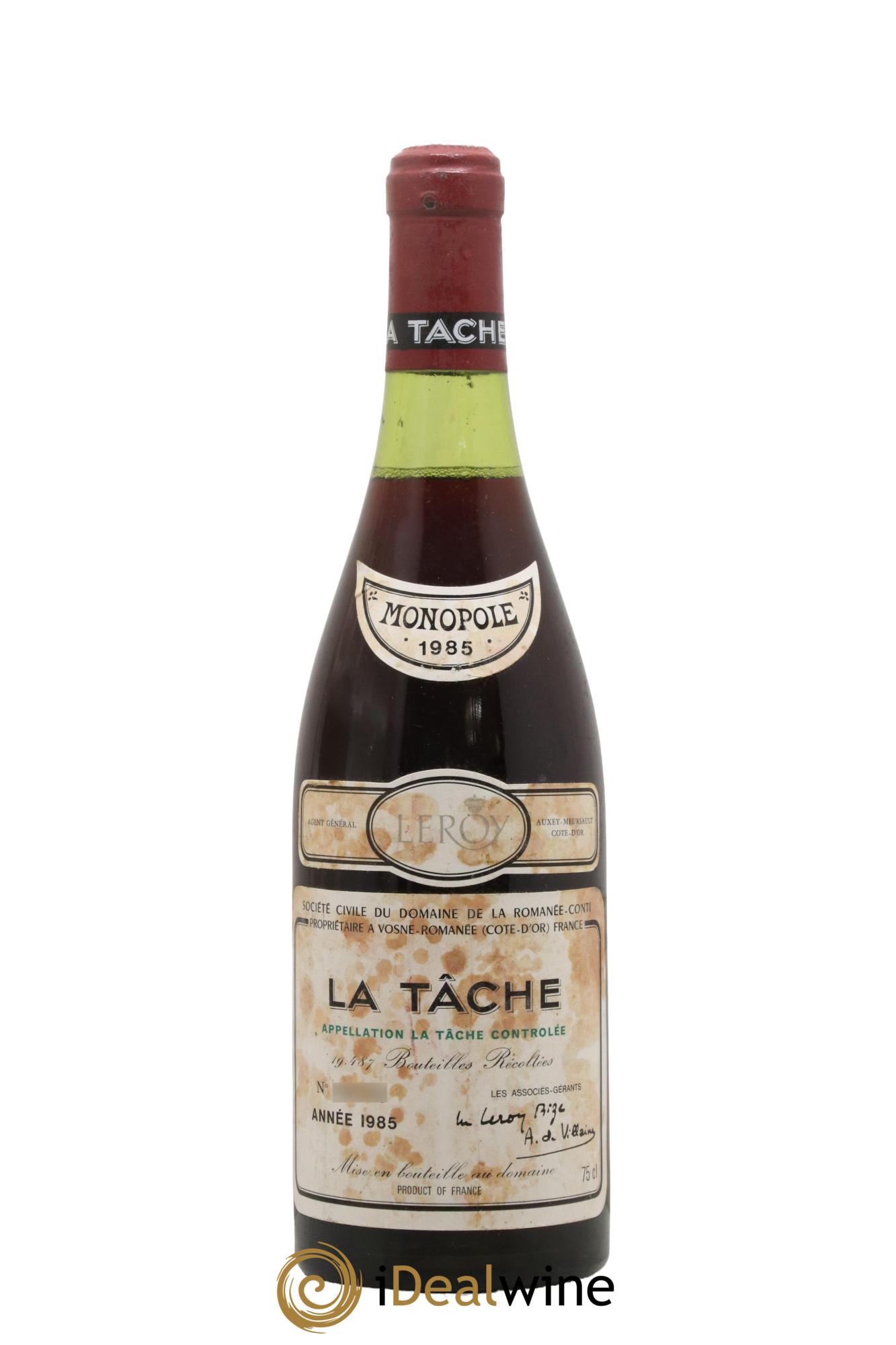 La Tâche Grand Cru Domaine de la Romanée-Conti 1985 - Lot of 1 bottle - 0