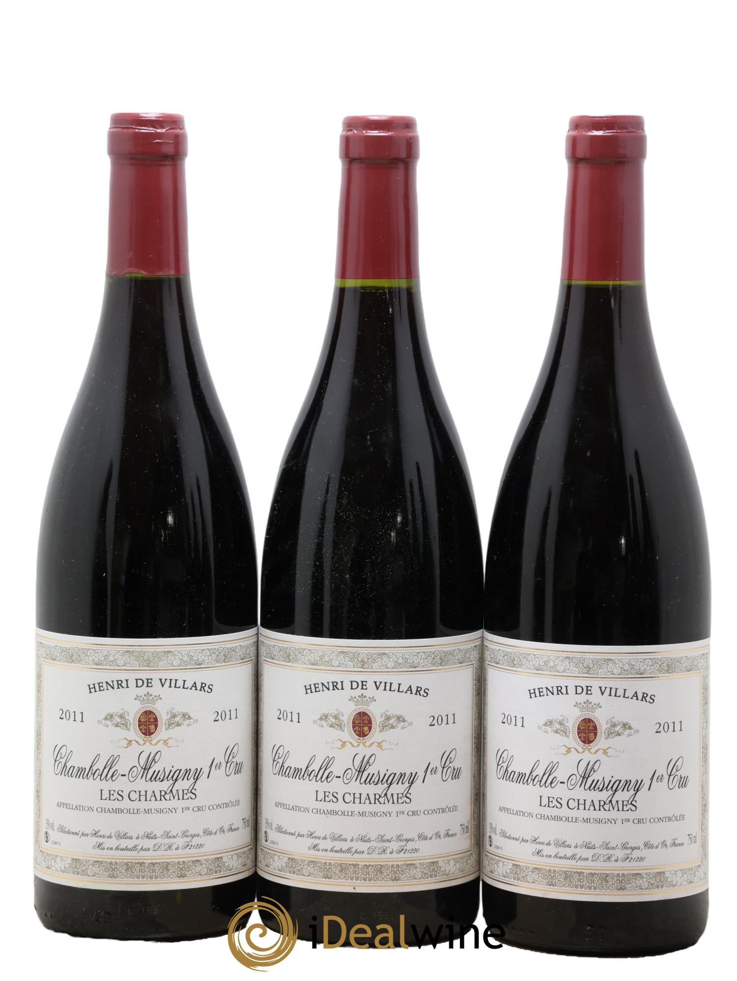 Chambolle-Musigny 1er Cru Les Charmes Henri de Villars 2011 - Lot de 3 bouteilles - 0