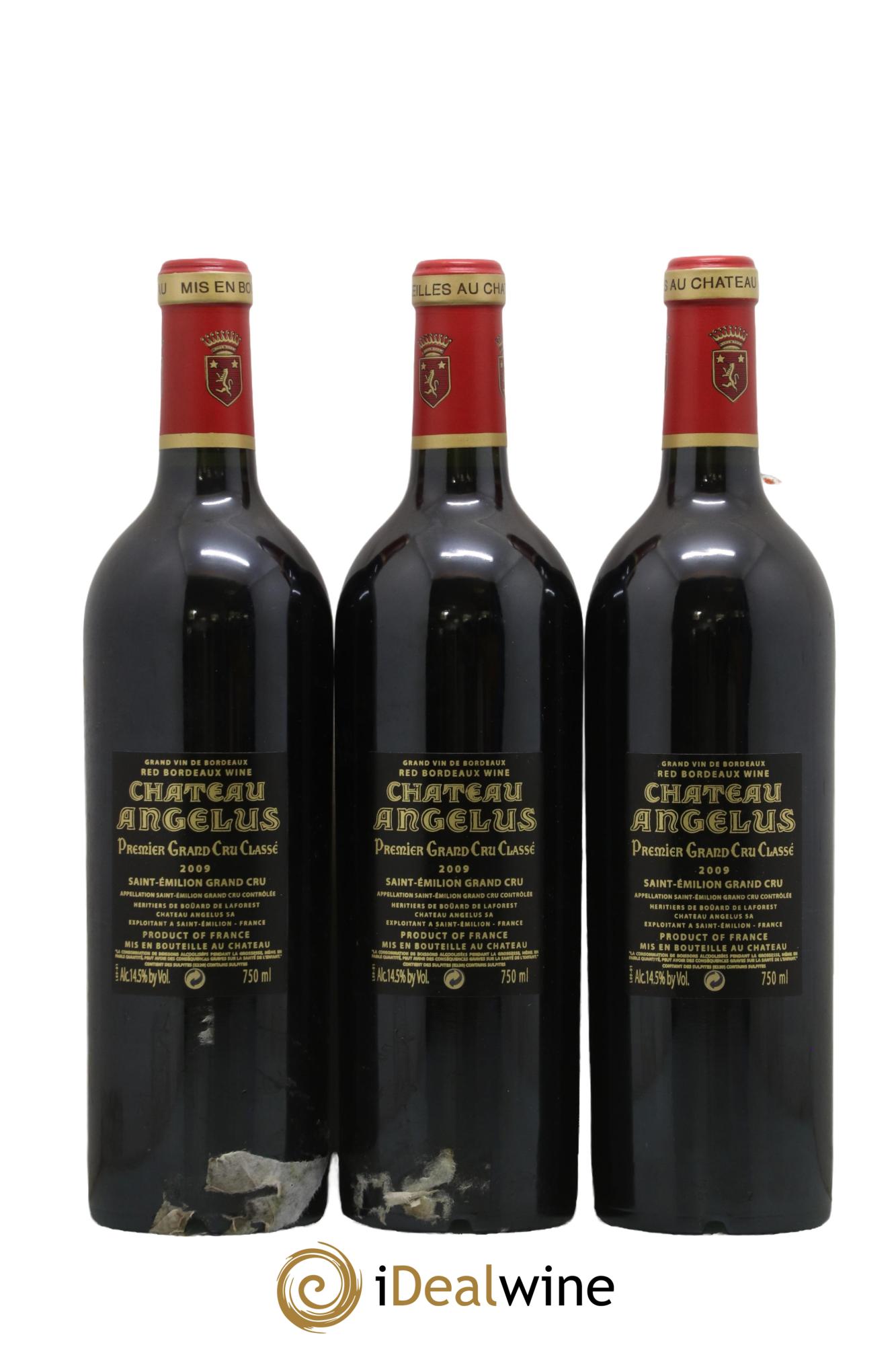 Château Angélus 1er Grand Cru Classé A 2009 - Posten von 3 Flaschen - 1
