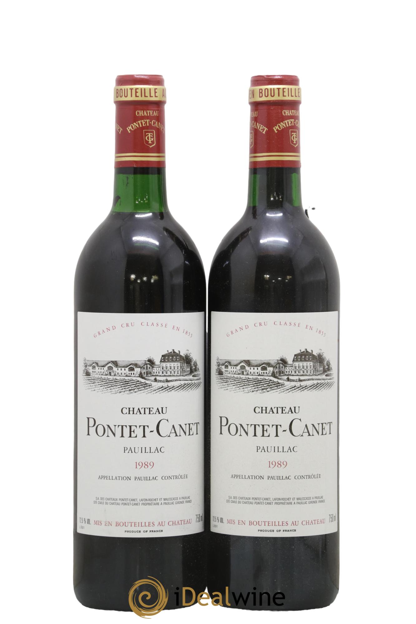 Château Pontet Canet 5ème Grand Cru Classé  1989 - Lotto di 2 bottiglie - 0