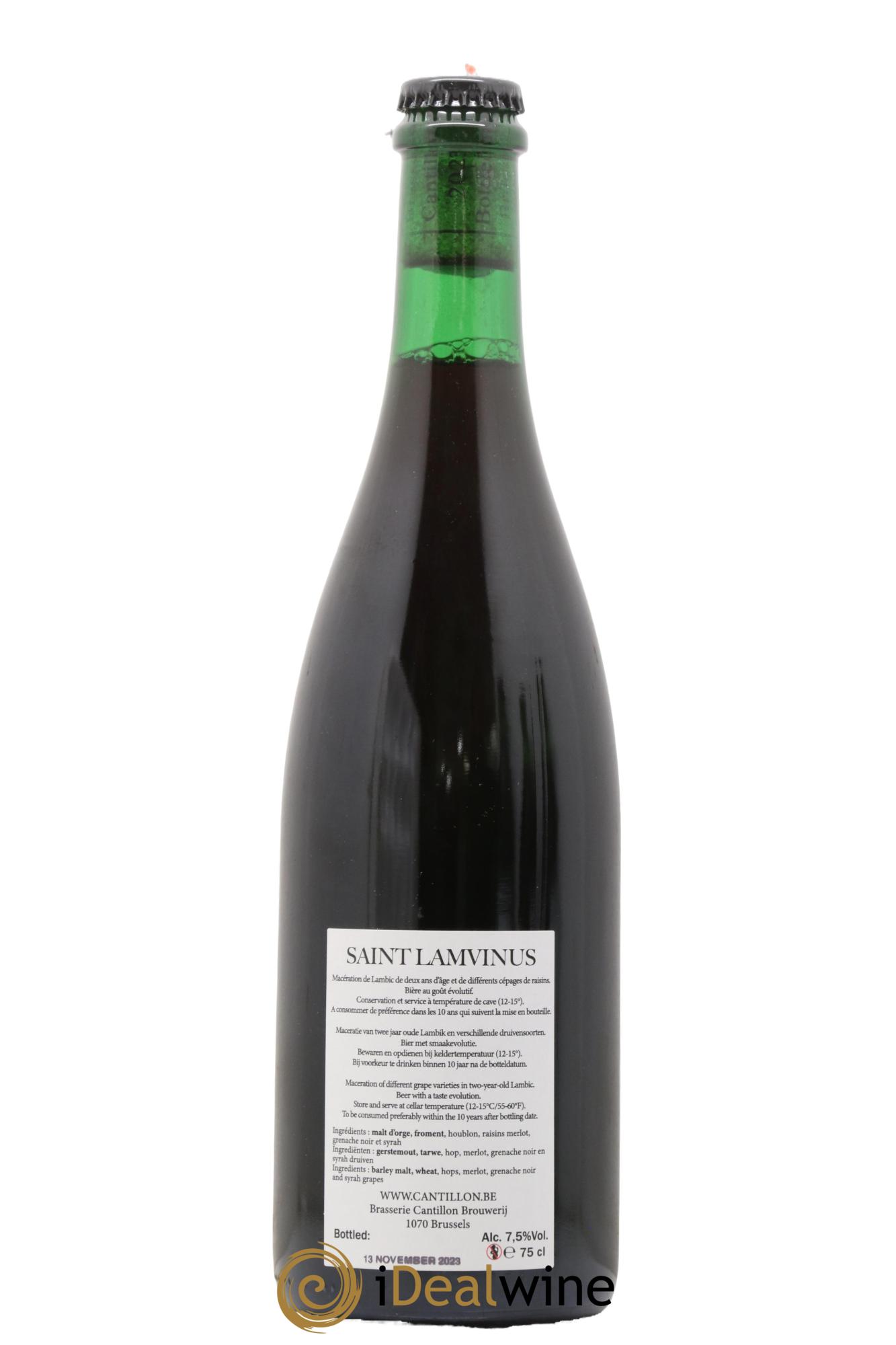 Bière Saint Lamvinus Gueuze Cantillon embouteillé en 2023 - Lot de 1 bouteille - 1