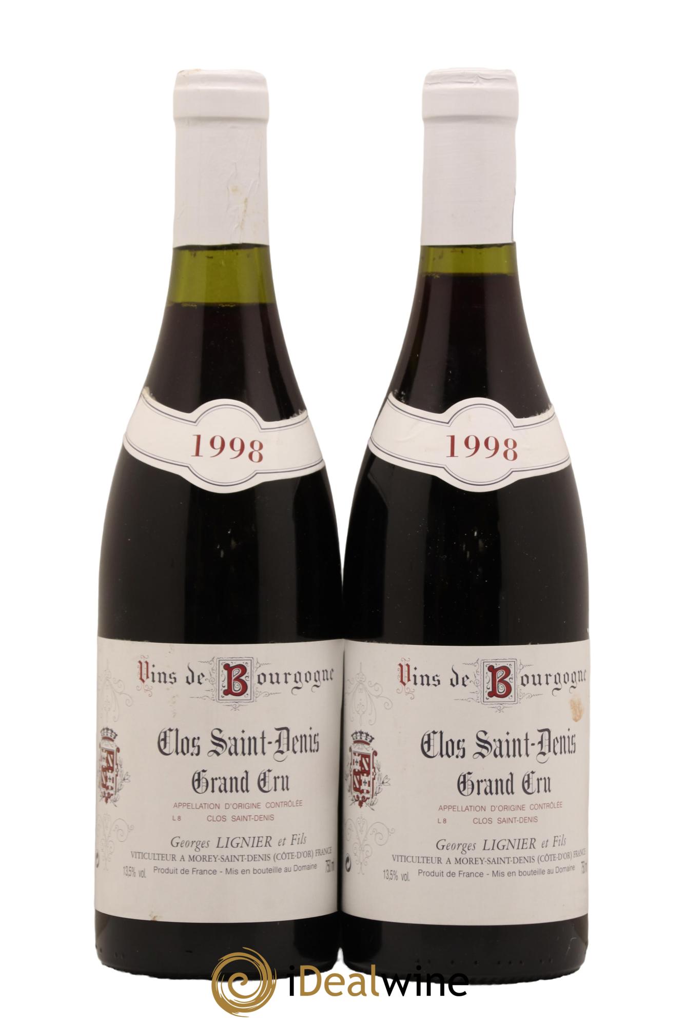 Clos Saint-Denis Grand Cru Georges Lignier (Domaine) 1998 - Lot de 2 bouteilles - 0