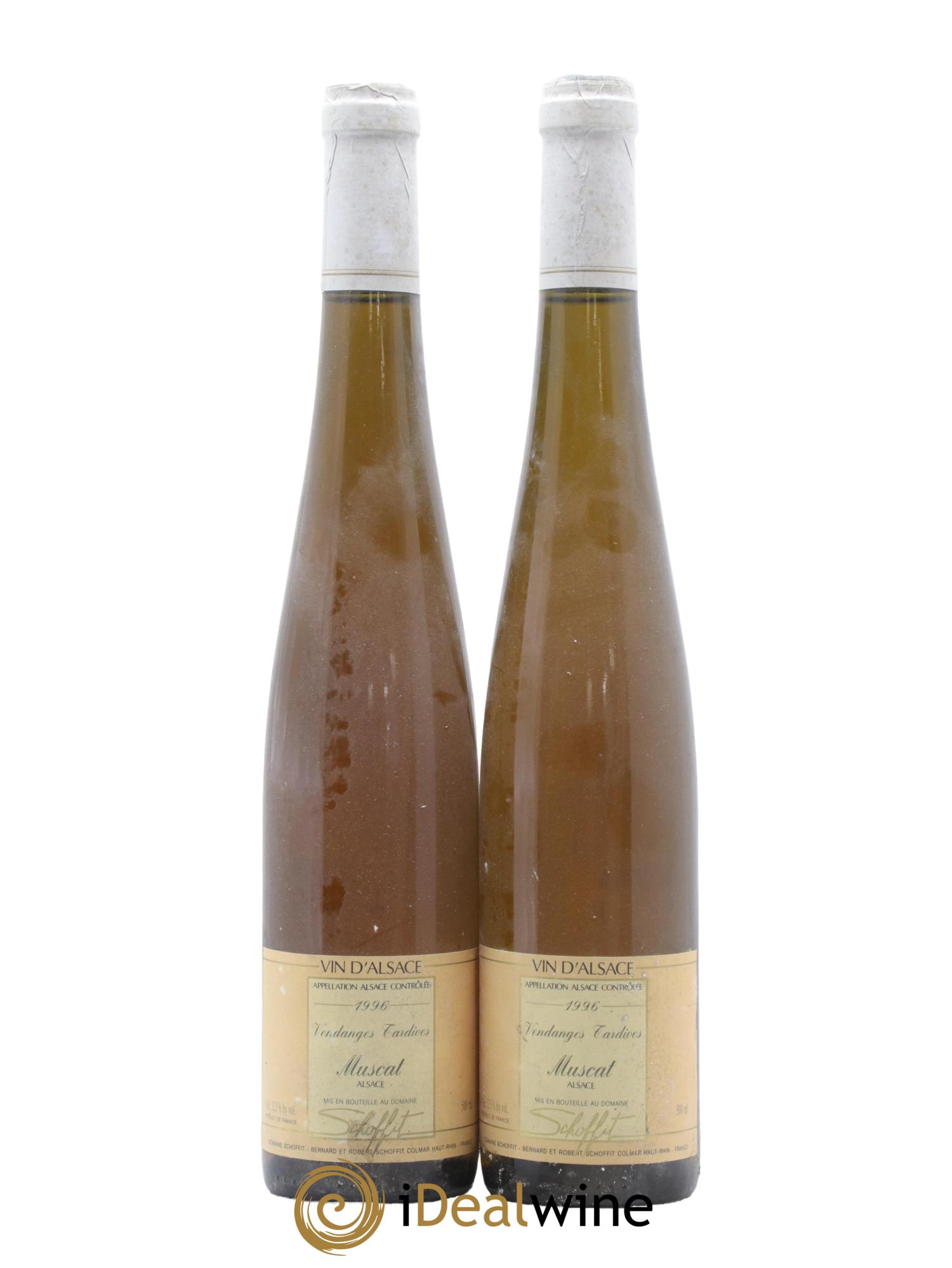 Alsace Muscat Vendanges Tardives Schoffit 1996 - Lot de 2 format 50cls - 0