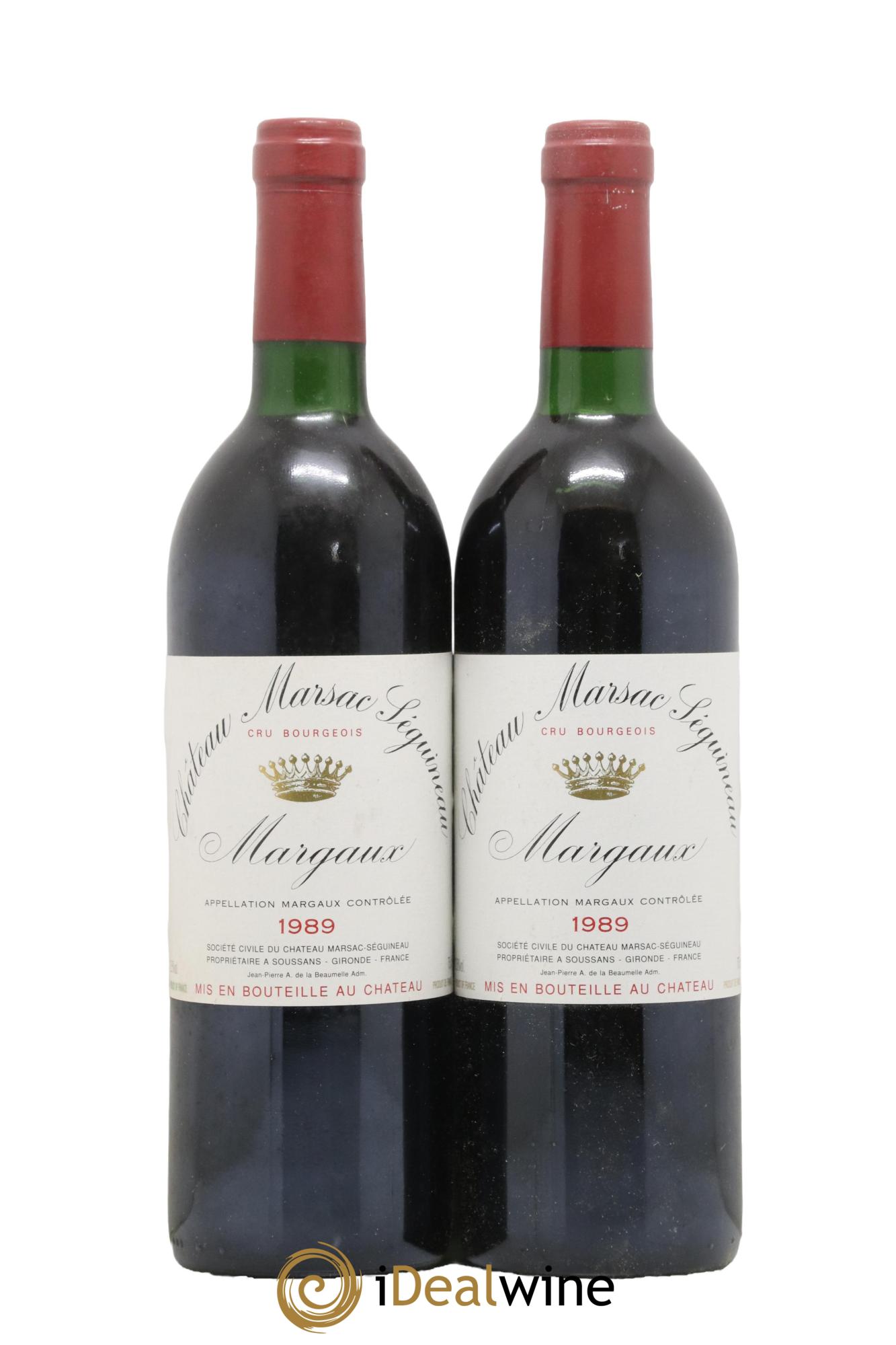 Château Marsac Séguineau Cru Bourgeois 1989 - Lot de 2 bouteilles - 0