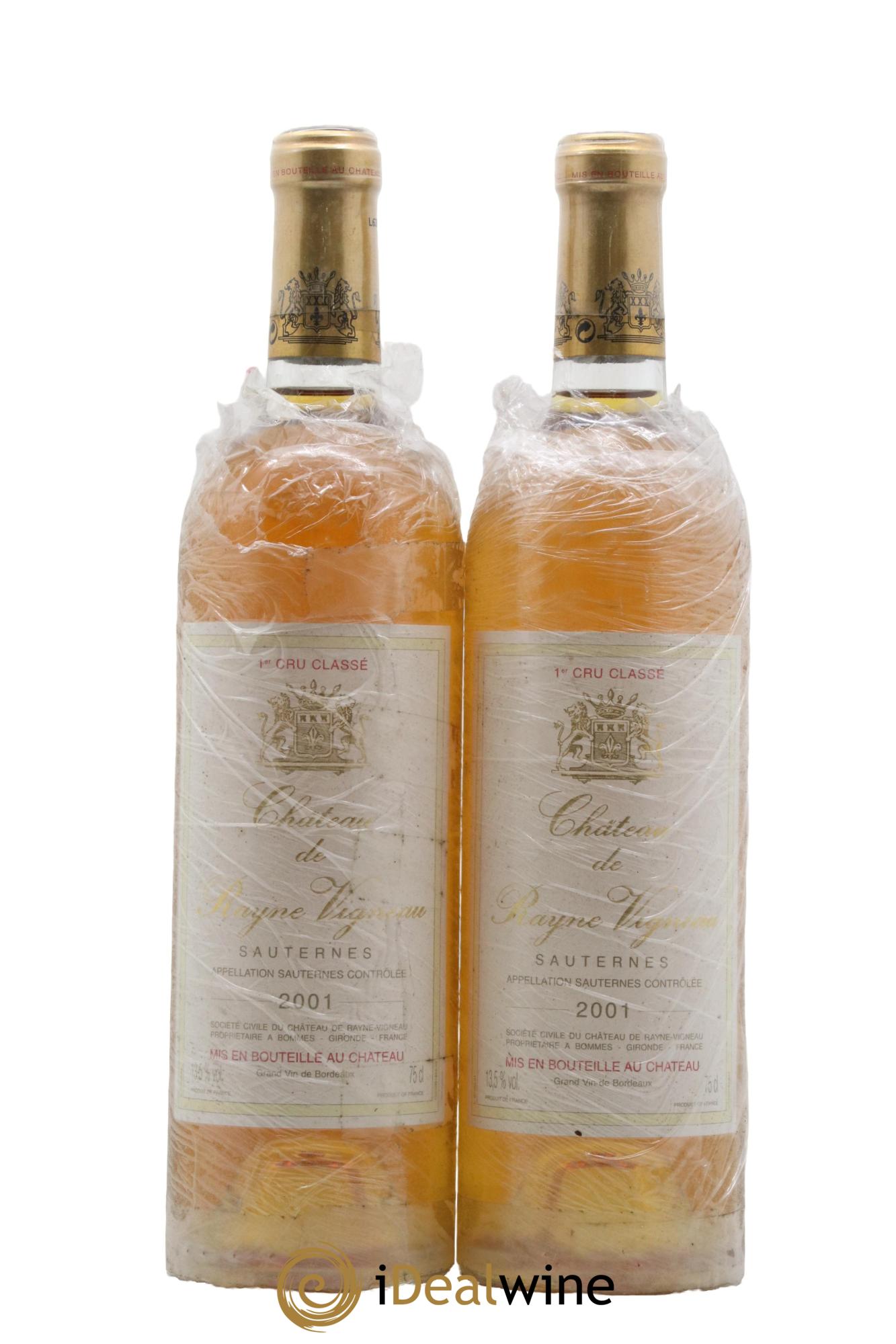 Château de Rayne Vigneau 1er Grand Cru Classé 2001 - Lotto di 2 bottiglie - 0