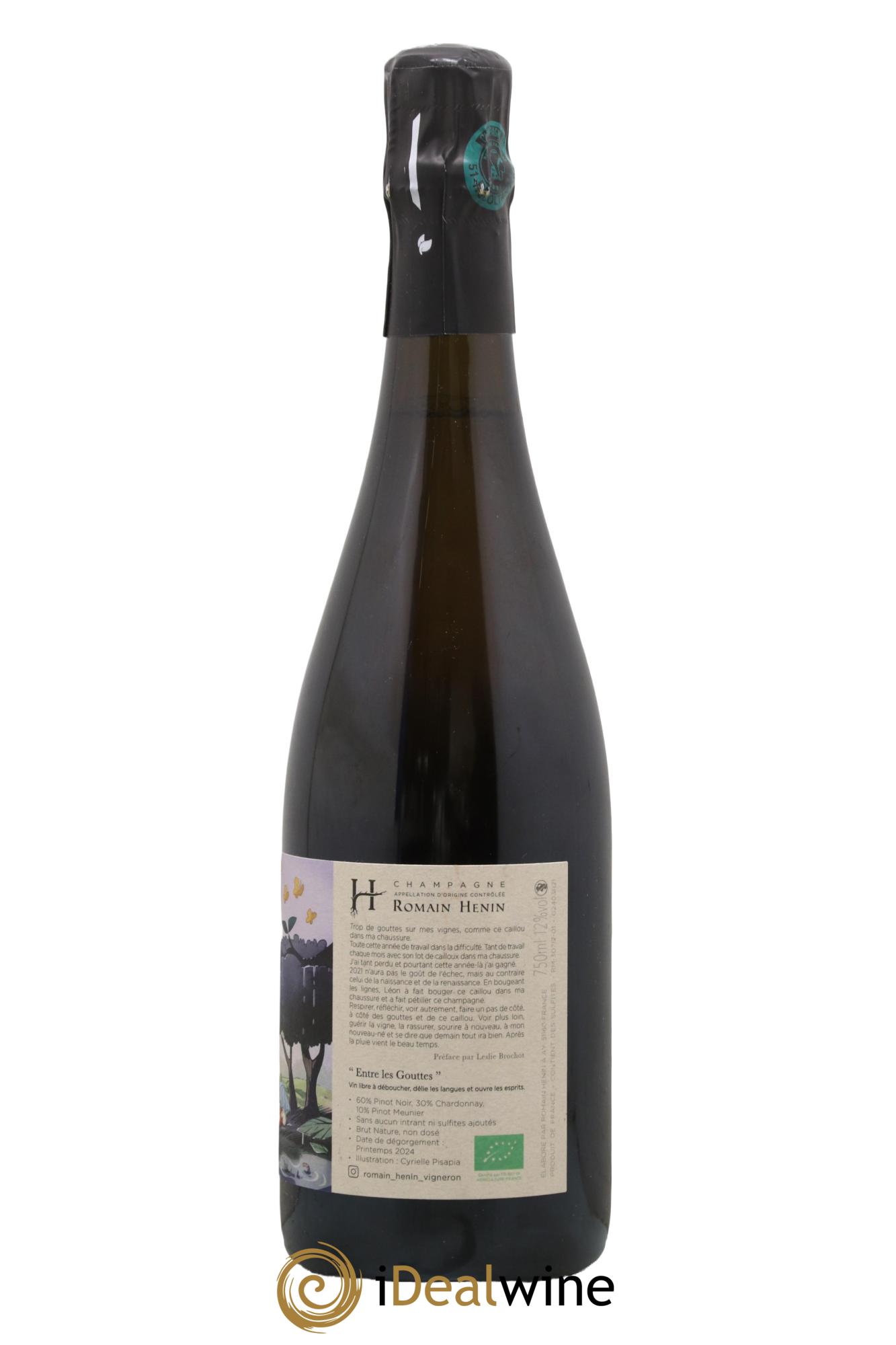 Champagne Entre les Gouttes Romain Henin - Lot de 1 bouteille - 1