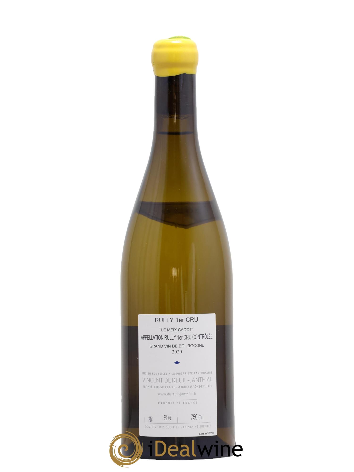 Rully 1er Cru Le Meix Cadot Vincent Dureuil-Janthial 2020 - Lot de 1 bouteille - 1