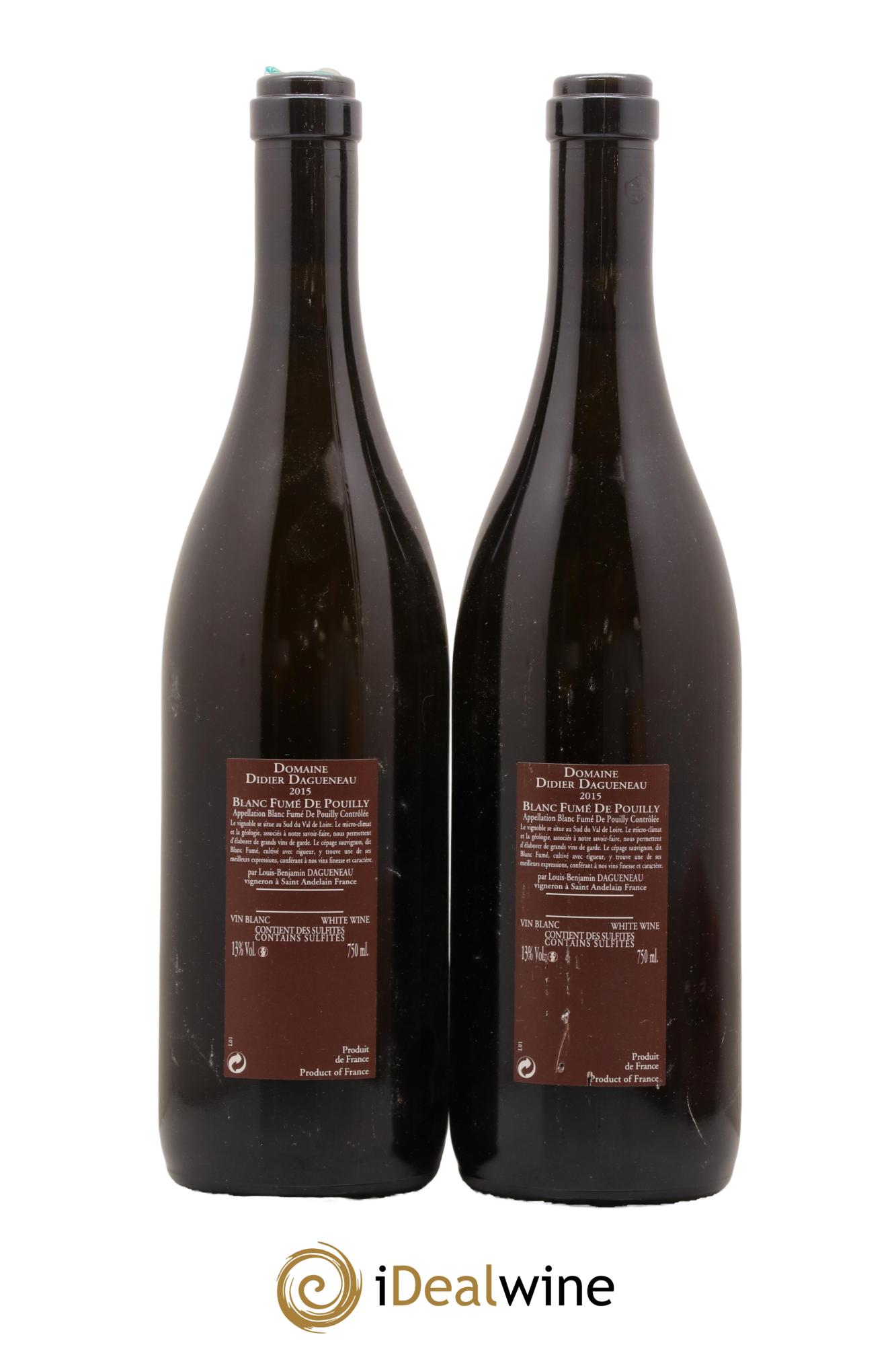 Vin de France (anciennement Pouilly-Fumé) Pur Sang Dagueneau (Domaine Didier - Louis-Benjamin) 2015 - Posten von 2 Flaschen - 1