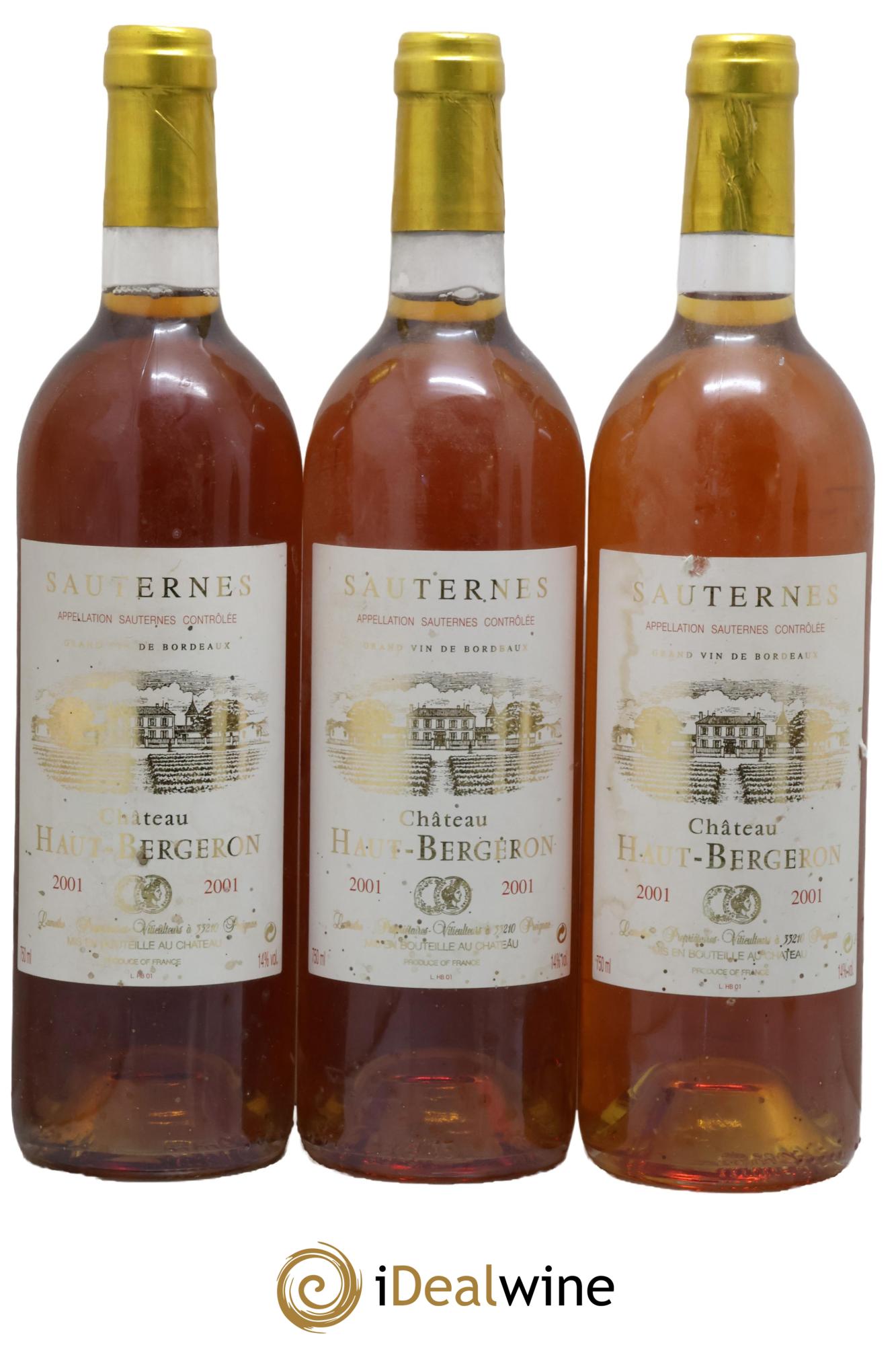 Château Haut-Bergeron 2001 - Posten von 3 Flaschen - 0