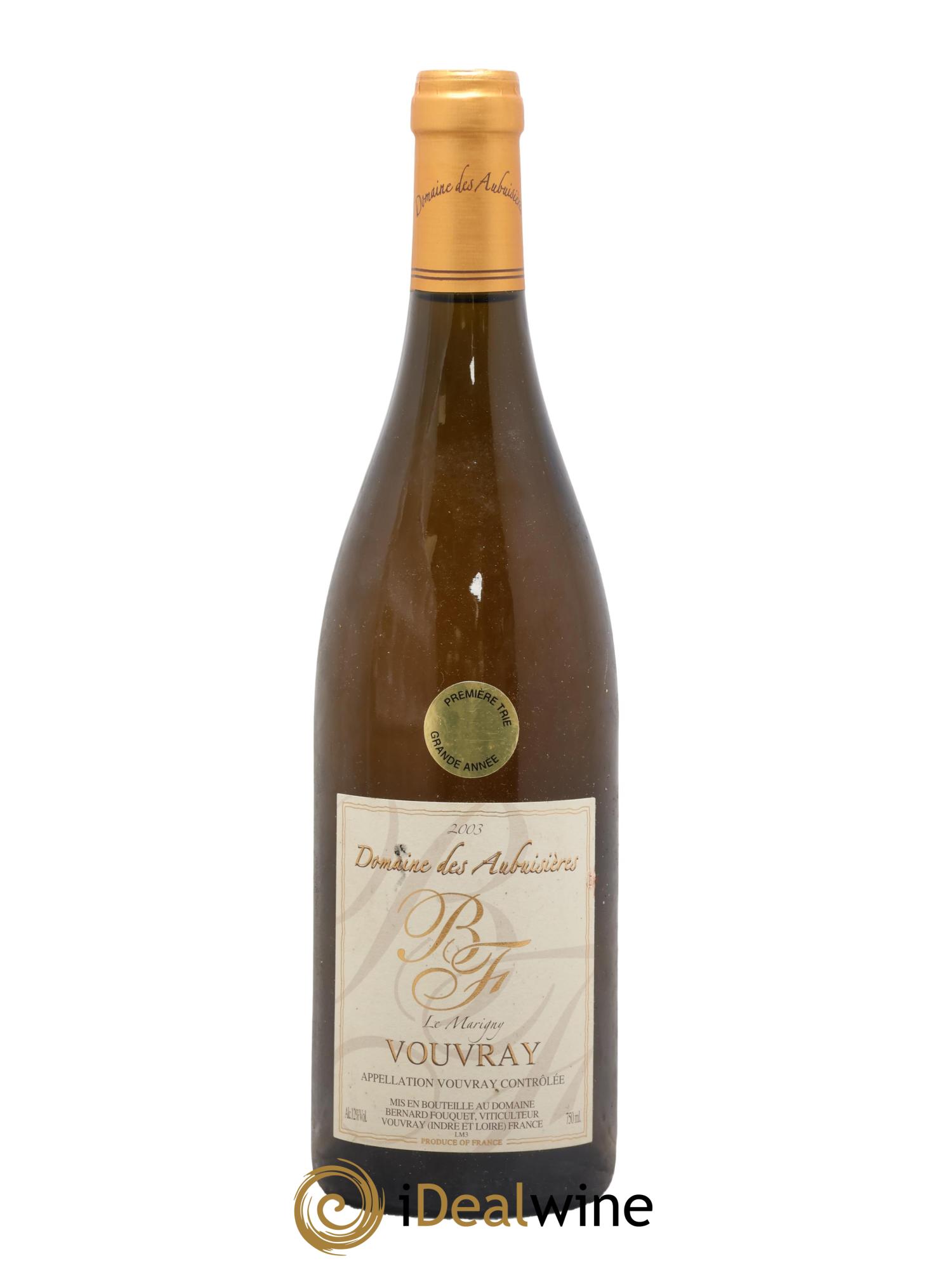 Vouvray Première Trie Le Marigny Domaine des Arbuisières 2003 - Lot de 1 bouteille - 0