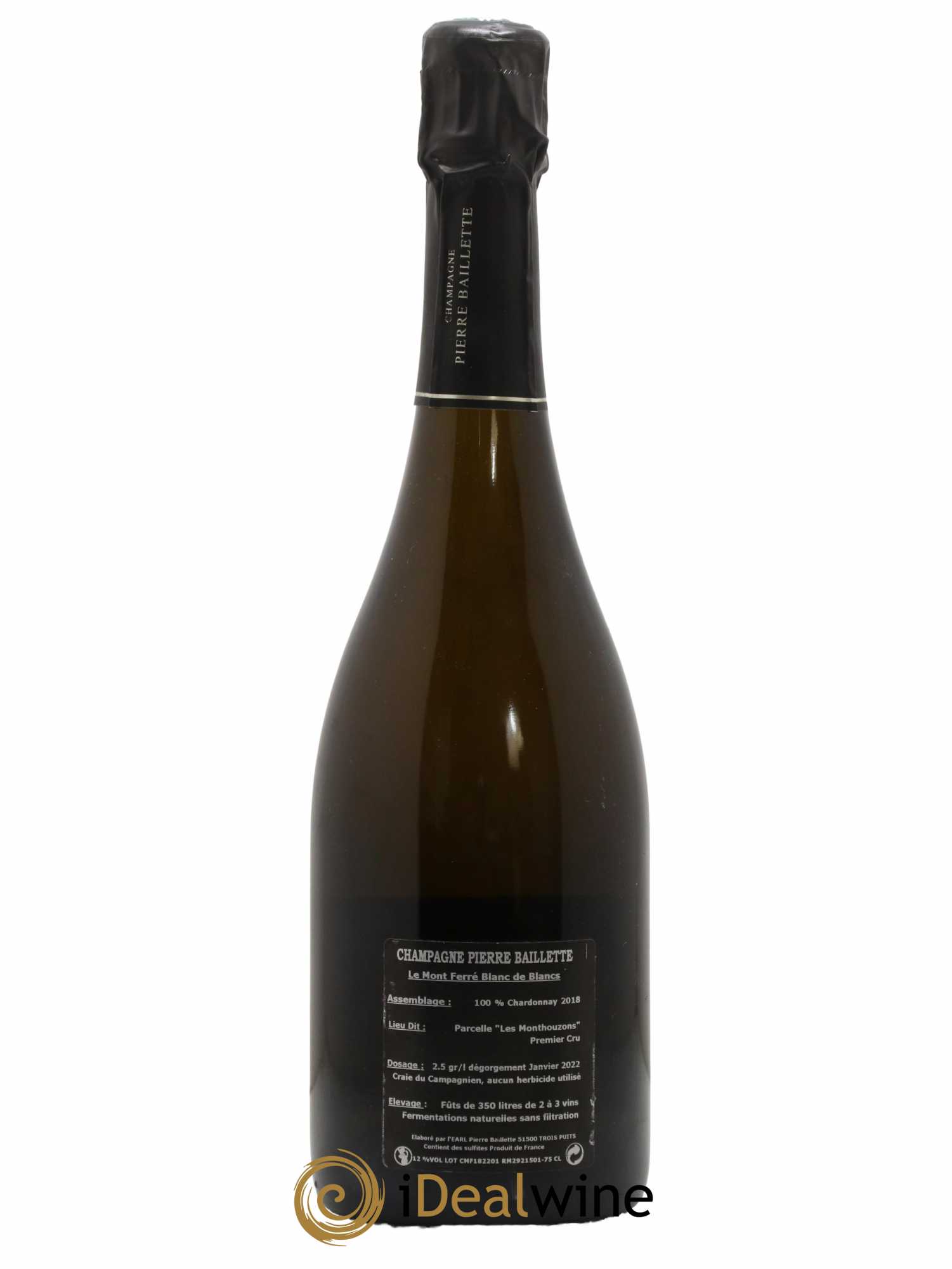 Champagne Blanc de Blancs Le Mont Ferré Maison Pierre Baillette 2018 - Lotto di 1 bottiglia - 1