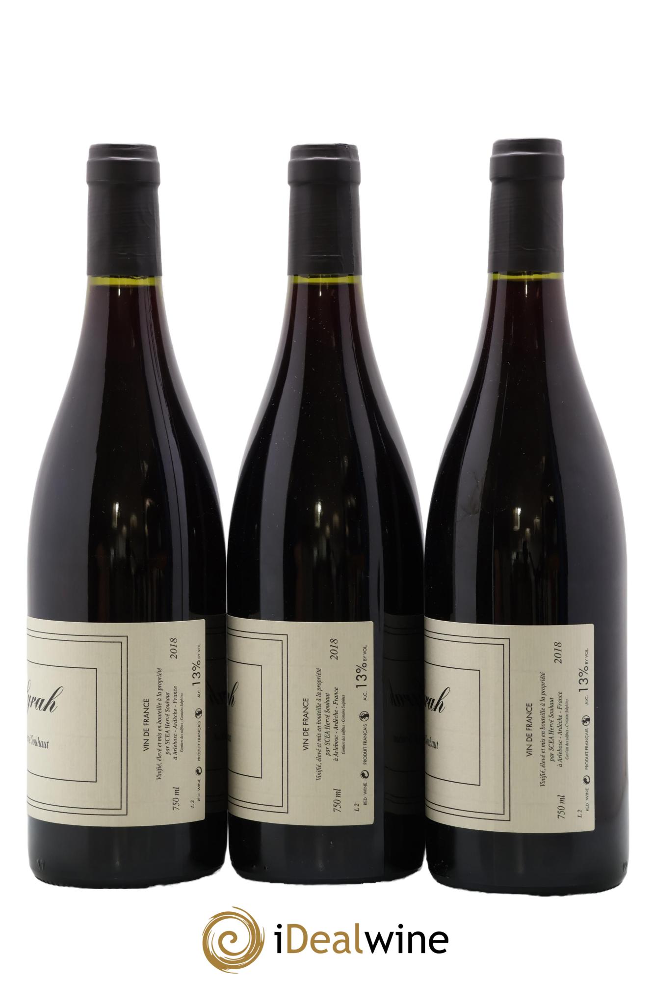 Vin de France Syrah Hervé Souhaut - Domaine Romaneaux-Destezet 2018 - Lot de 3 bouteilles - 1