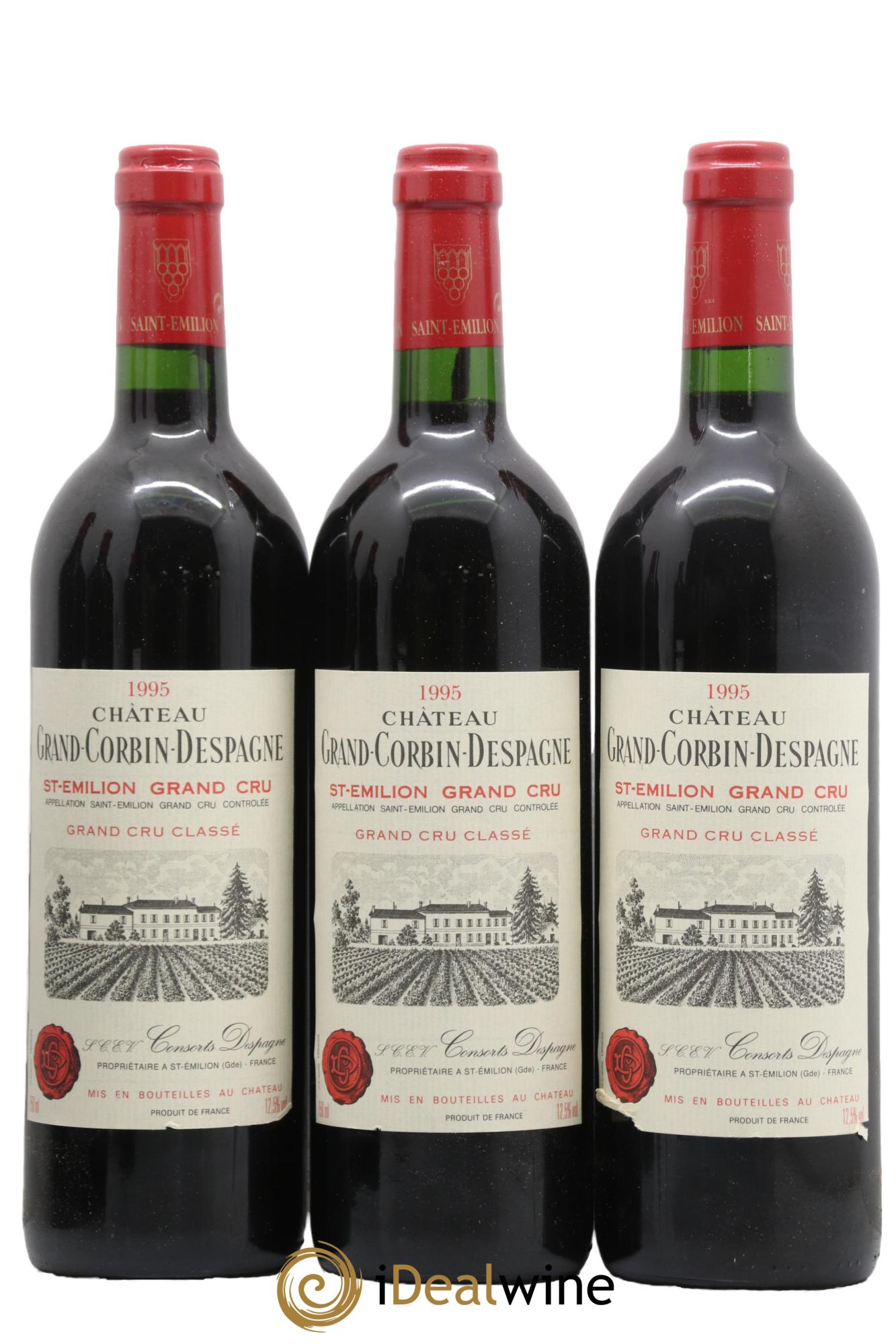 Château Grand Corbin Despagne Grand Cru Classé 1995 - Lotto di 6 bottiglie - 1