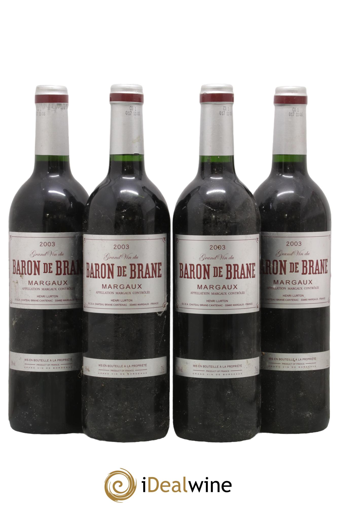 Baron de Brane Second Vin 2003 - Lot de 4 bouteilles - 0
