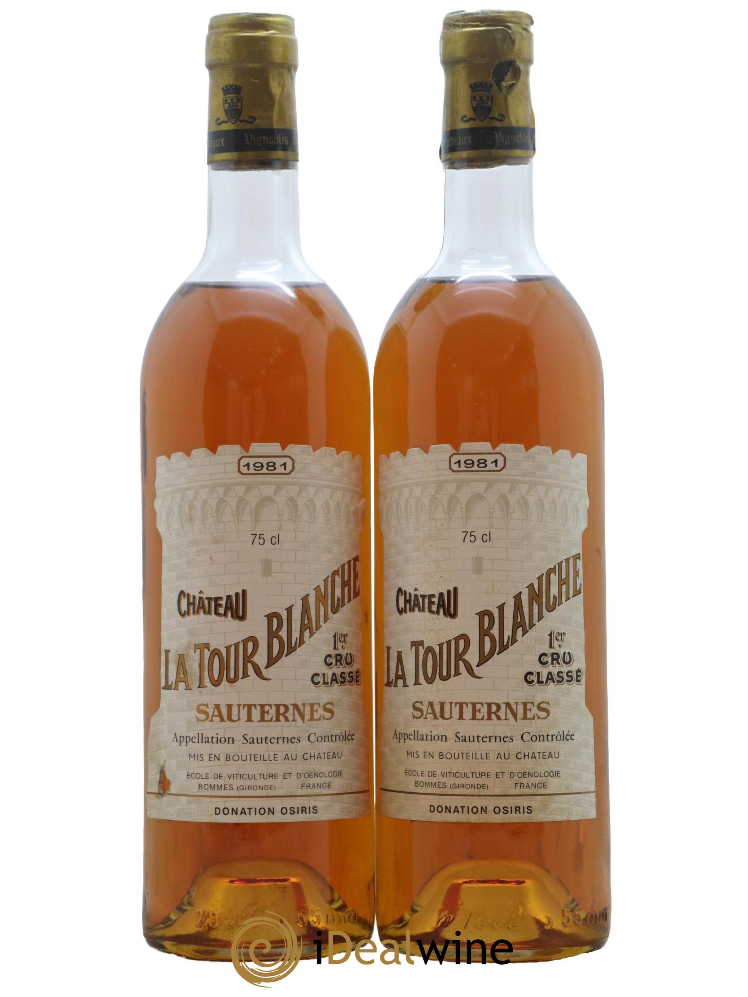 Château la Tour Blanche 1er Grand Cru Classé 1981 - Lotto di 2 bottiglie - 0