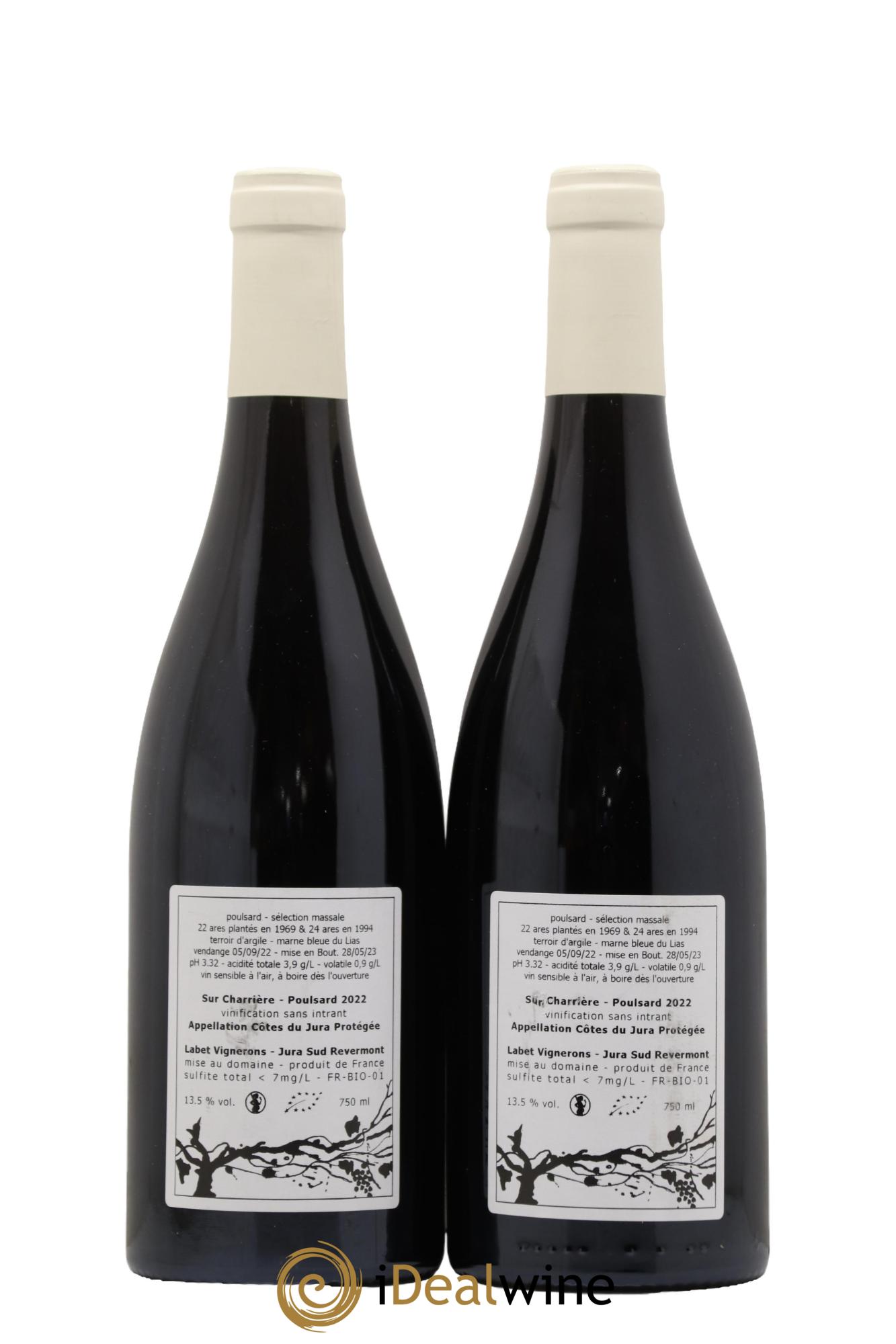 Côtes du Jura Poulsard Sur Charrière Romain - Julien - Charline Labet  2022 - Lot de 2 bouteilles - 1