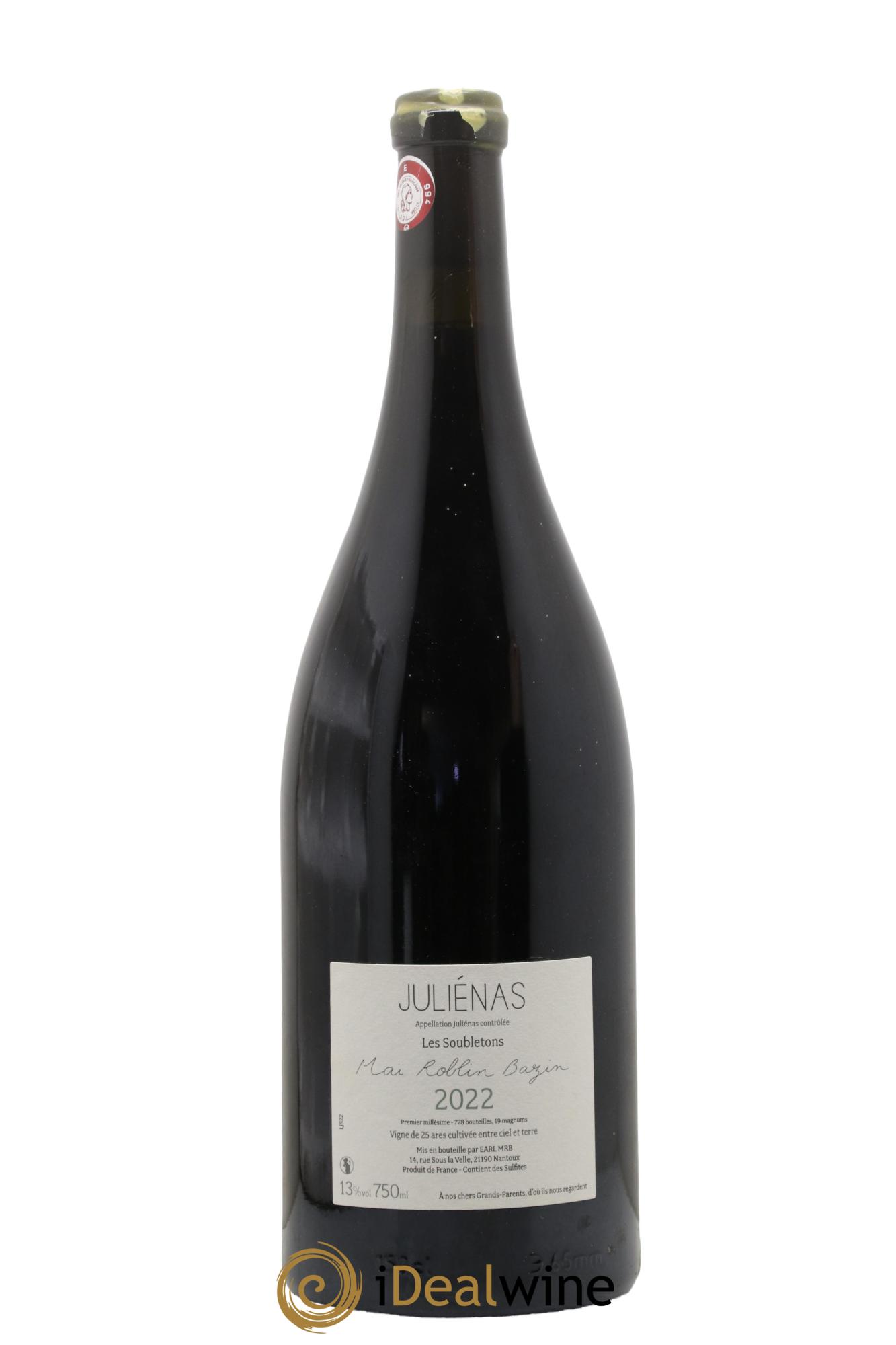 Juliénas Les Soubletons Maï Roblin Bazin  2022 - Lot de 1 magnum - 1