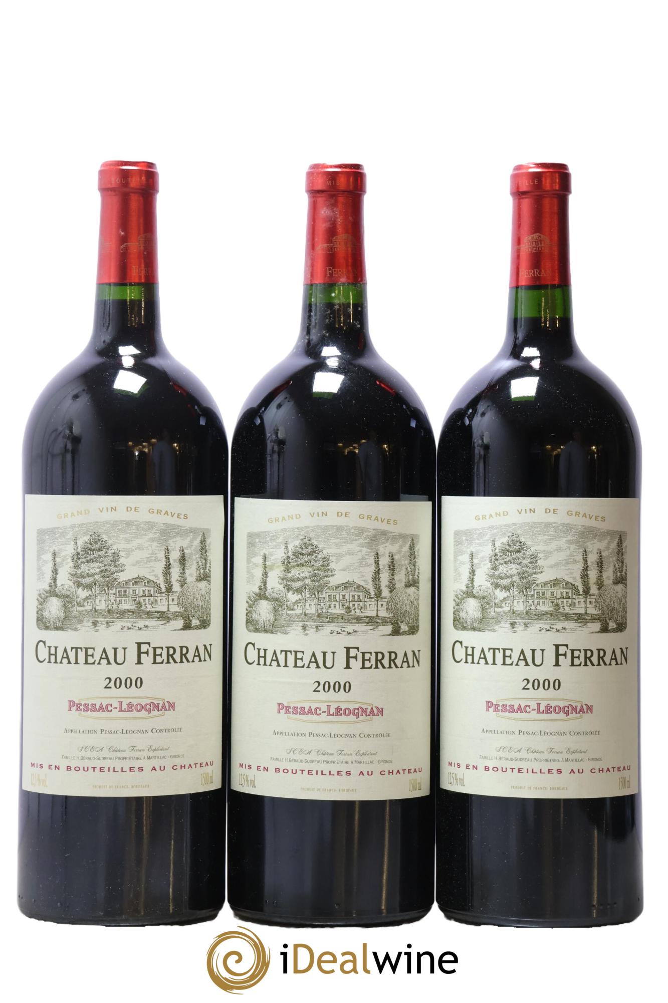 Pessac-Léognan Château Ferran 2000 - Posten von 3 Magnum - 0