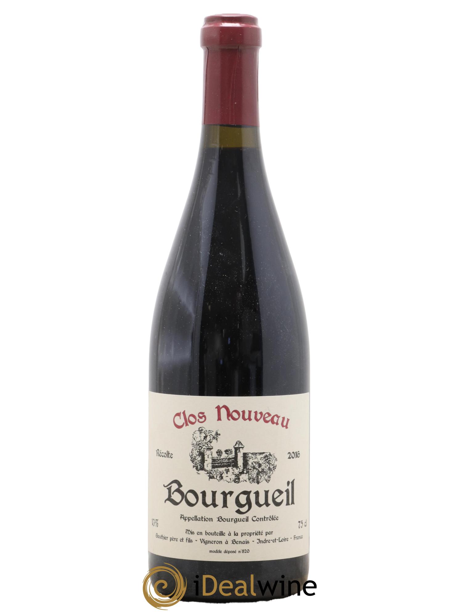 Bourgueil Clos Nouveau Domaine du Bel Air 2016 - Lot de 1 bouteille - 0