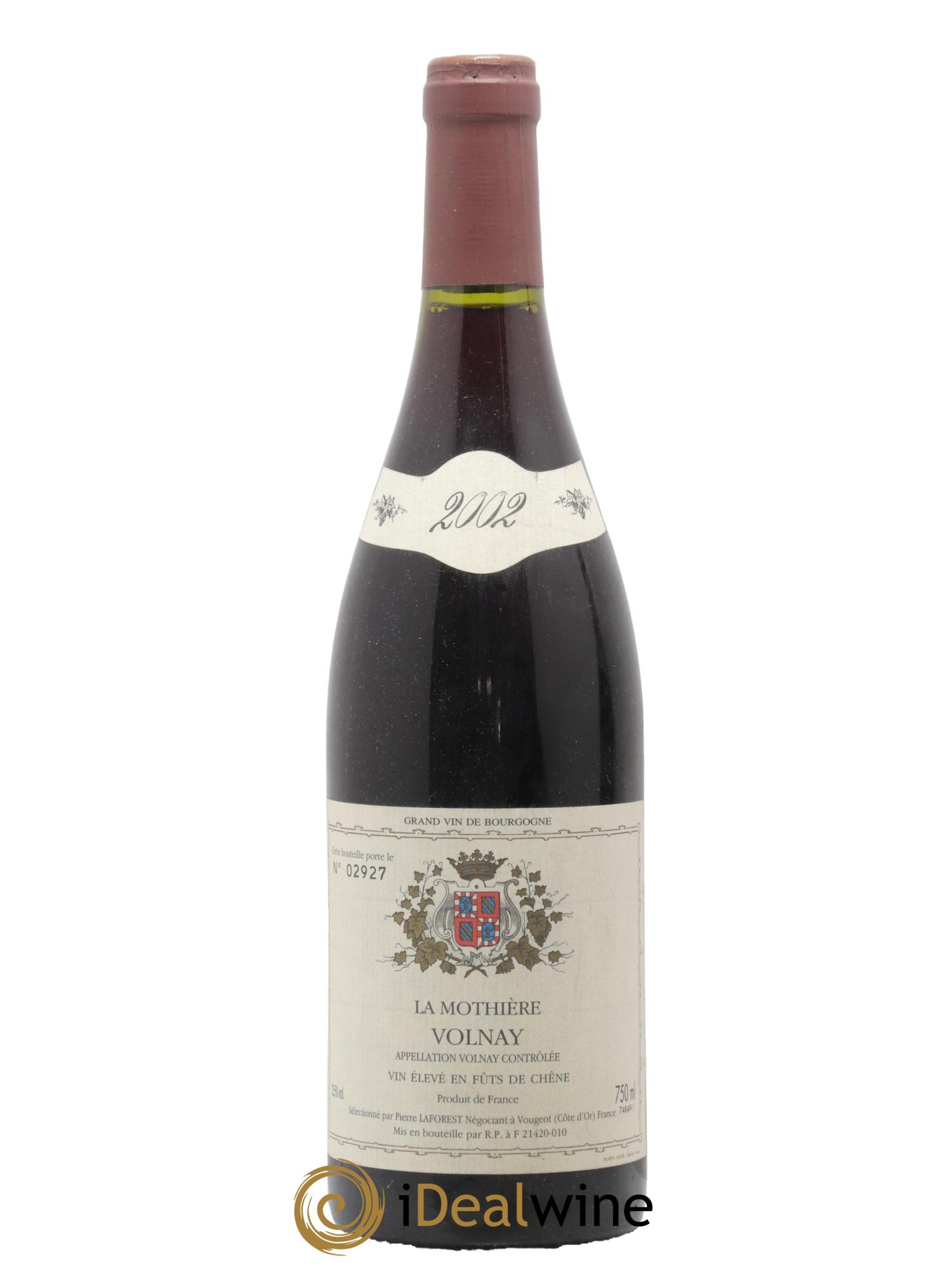 Volnay La Mothière Pierre Laforest 2002 - Lot de 1 bouteille - 0