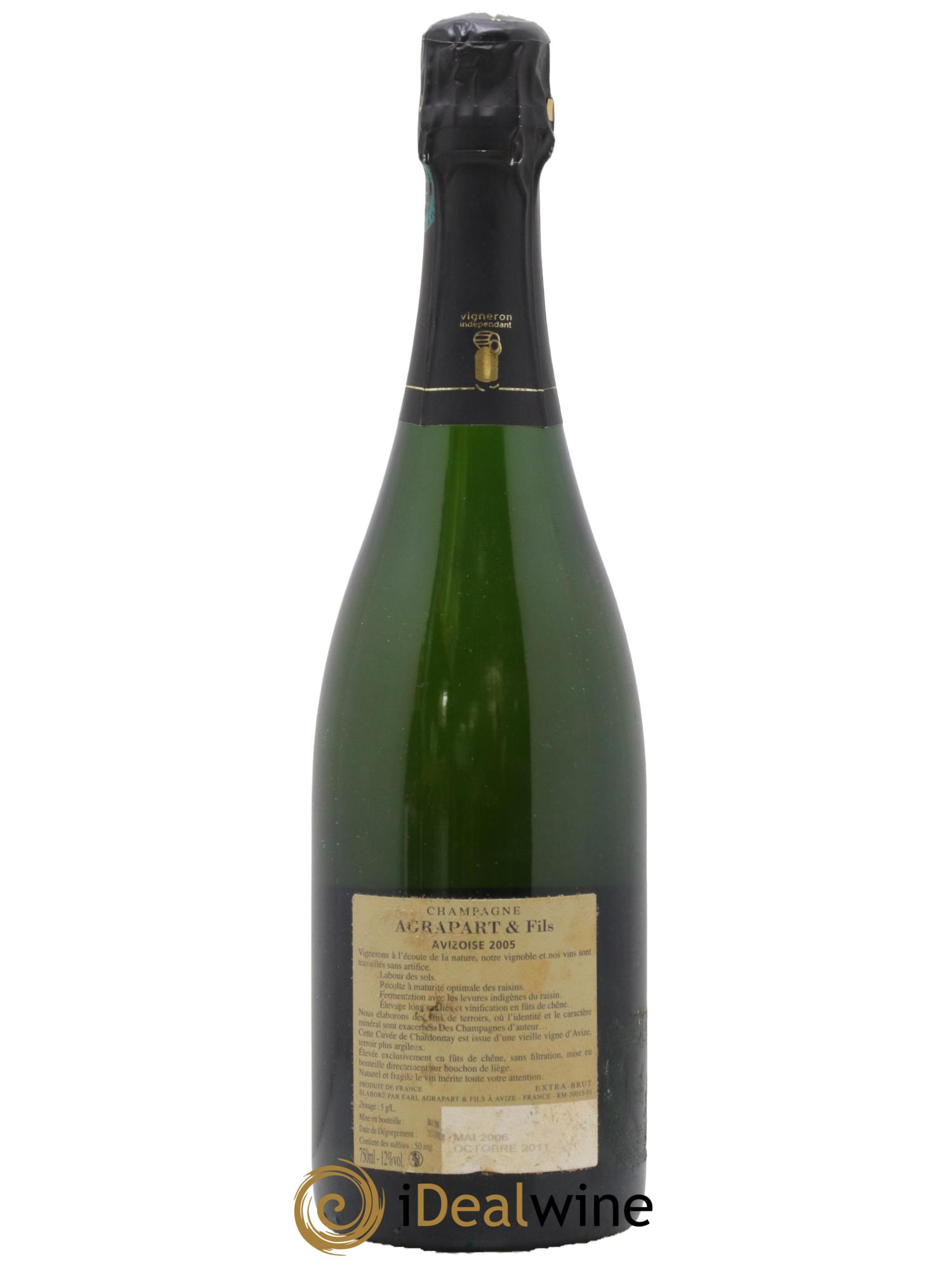 Avizoise Blanc de Blancs Extra-Brut Agrapart & Fils 2005 - Lot de 1 bouteille - 1
