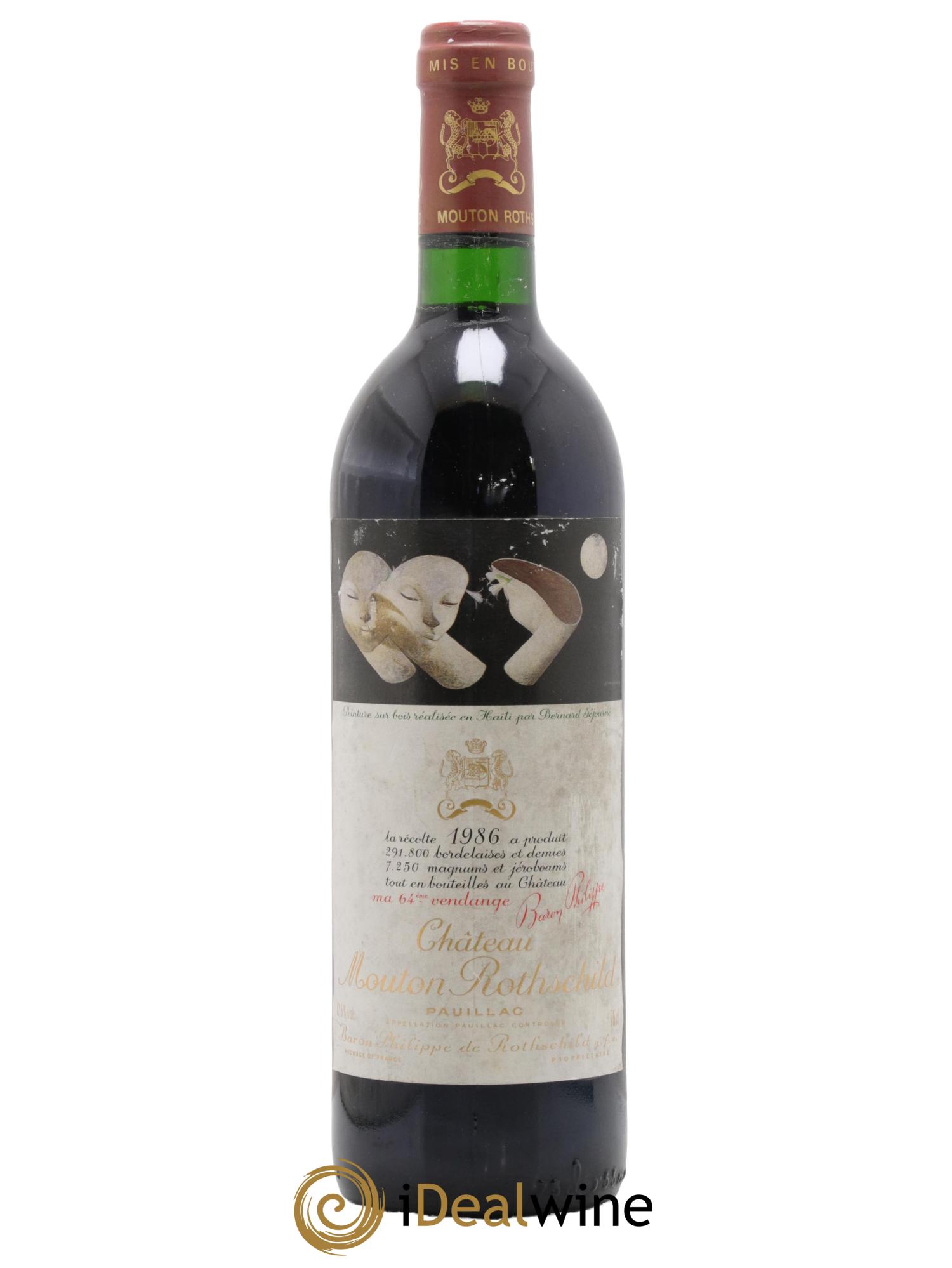 Château Mouton Rothschild 1er Grand Cru Classé 1986 - Lot de 1 bouteille - 0