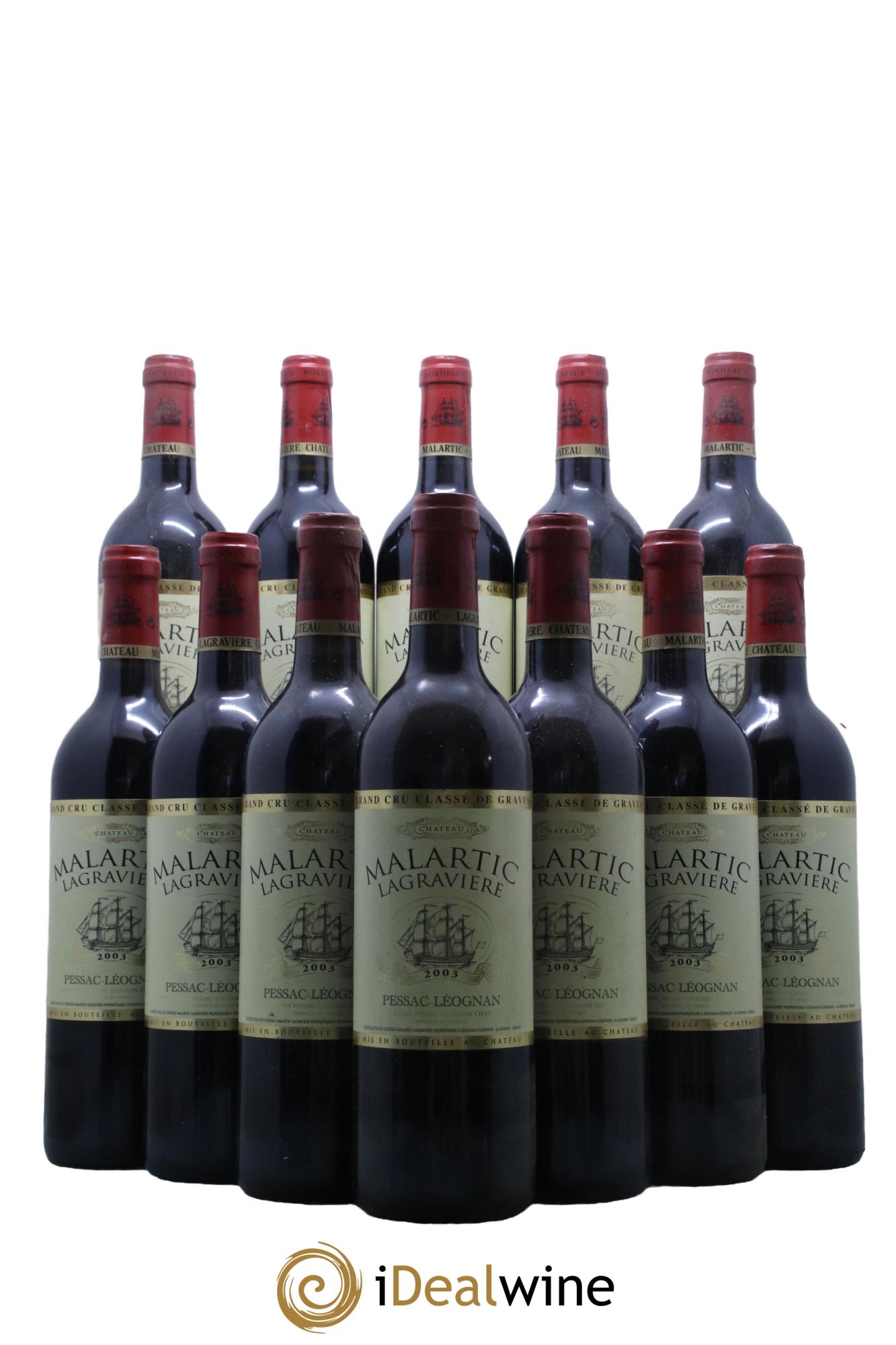 Château Malartic-Lagravière Cru Classé de Graves 2003 - Lot de 12 bouteilles - 0