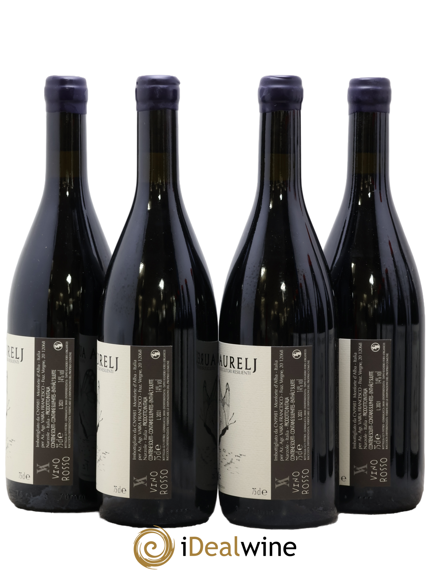 Italie Vino Rosse FZ Free Zone Vaira Aurelj 2021 - Lot of 4 bottles - 1
